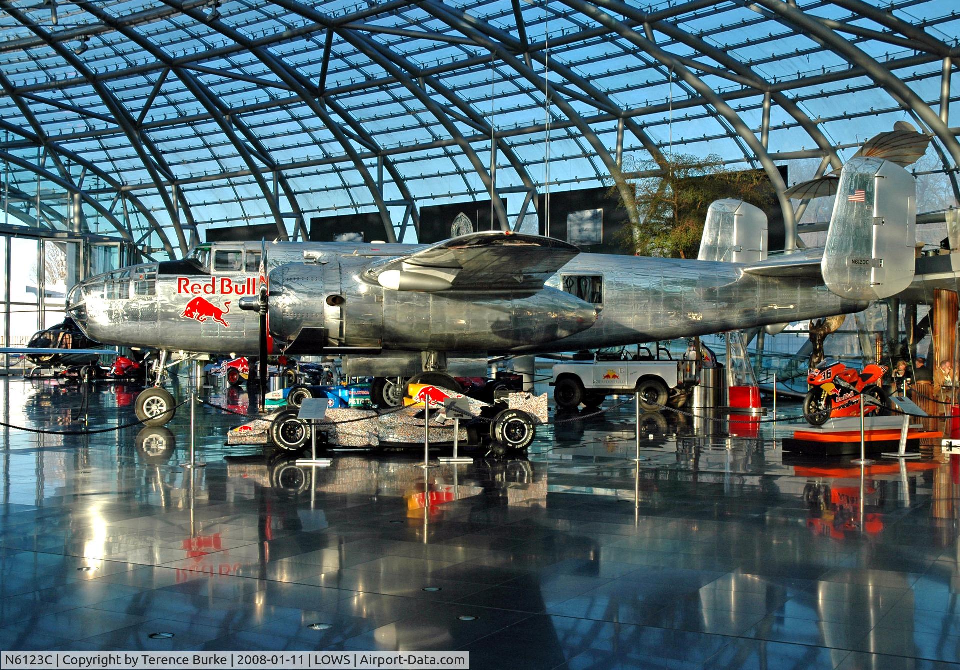 N6123C, 1945 North American B-25J-30-NC Mitchell Mitchell C/N 108-47647, Red Bull Hanger