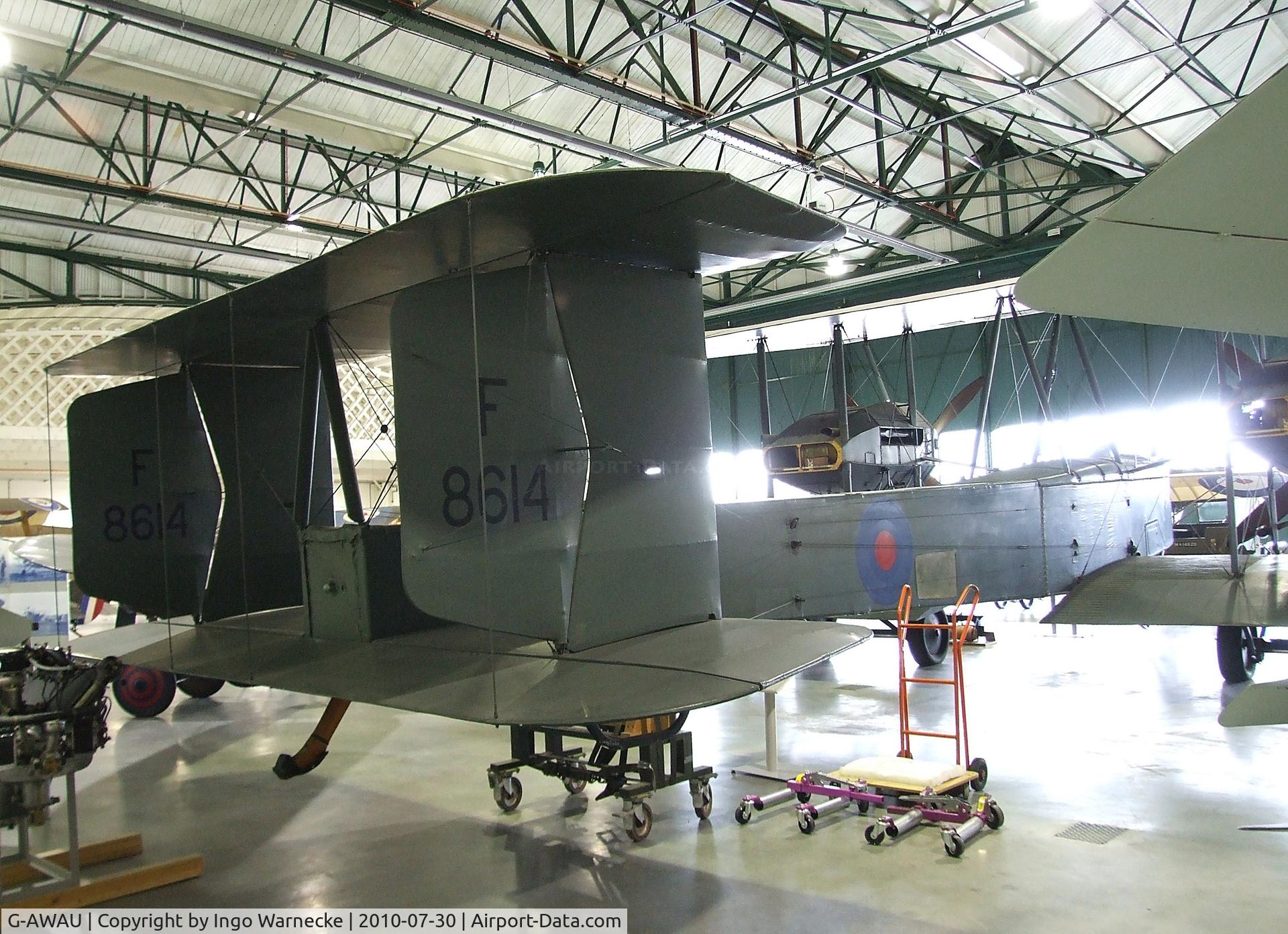 G-AWAU, Vickers FB-27A Vimy (replica) C/N VAFA02, Vickers Vimy Replica at the RAF Museum, Hendon