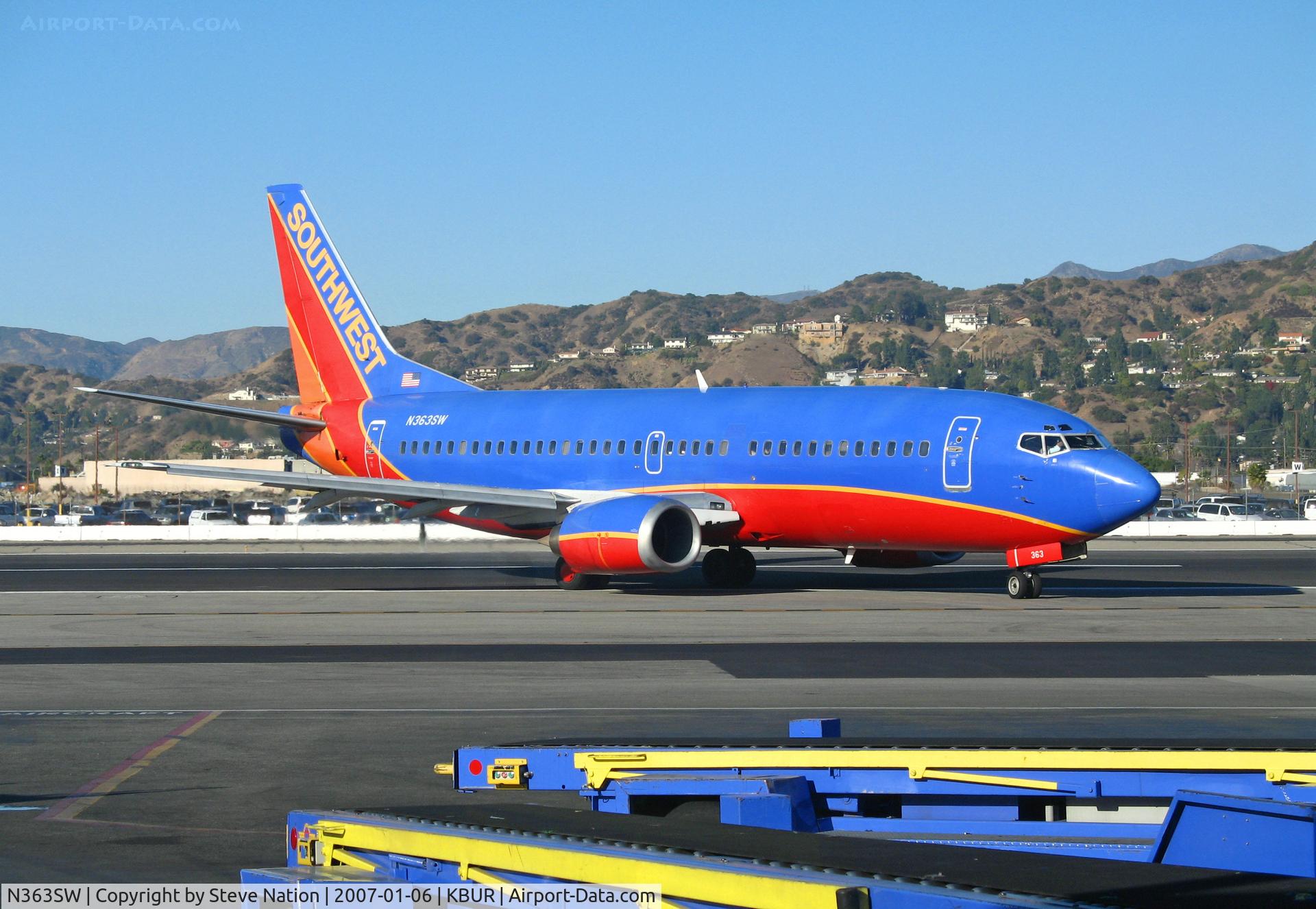 N363SW, 1993 Boeing 737-3H4 C/N 26574, Southwest 1993 737-3H4 on sunny Burbank Saturday in January