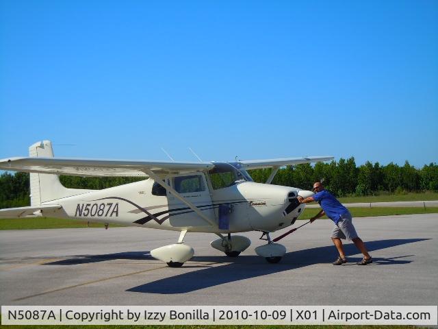 N5087A, 1955 Cessna 172 C/N 28087, Push back at X01 Everglades Airpark heading for lunch.