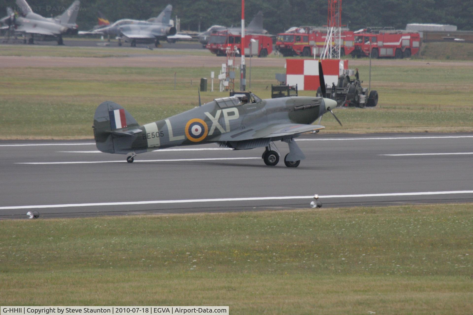 G-HHII, 1940 Hawker (CCF) Hurricane Mk2B C/N CCF/R20023, Taken at the Royal International Air Tattoo 2010
