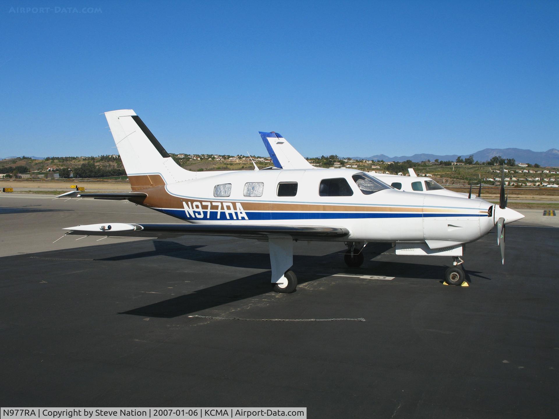 N977RA, 1985 Piper PA-46-310P Malibu C/N 46-8508100, 1985 Piper PA-46-310P called Camarillo Airport home when she posed on a sunny, balmy January 2007 day for this photo (now lives in Decatur, IL ... brrrh!)