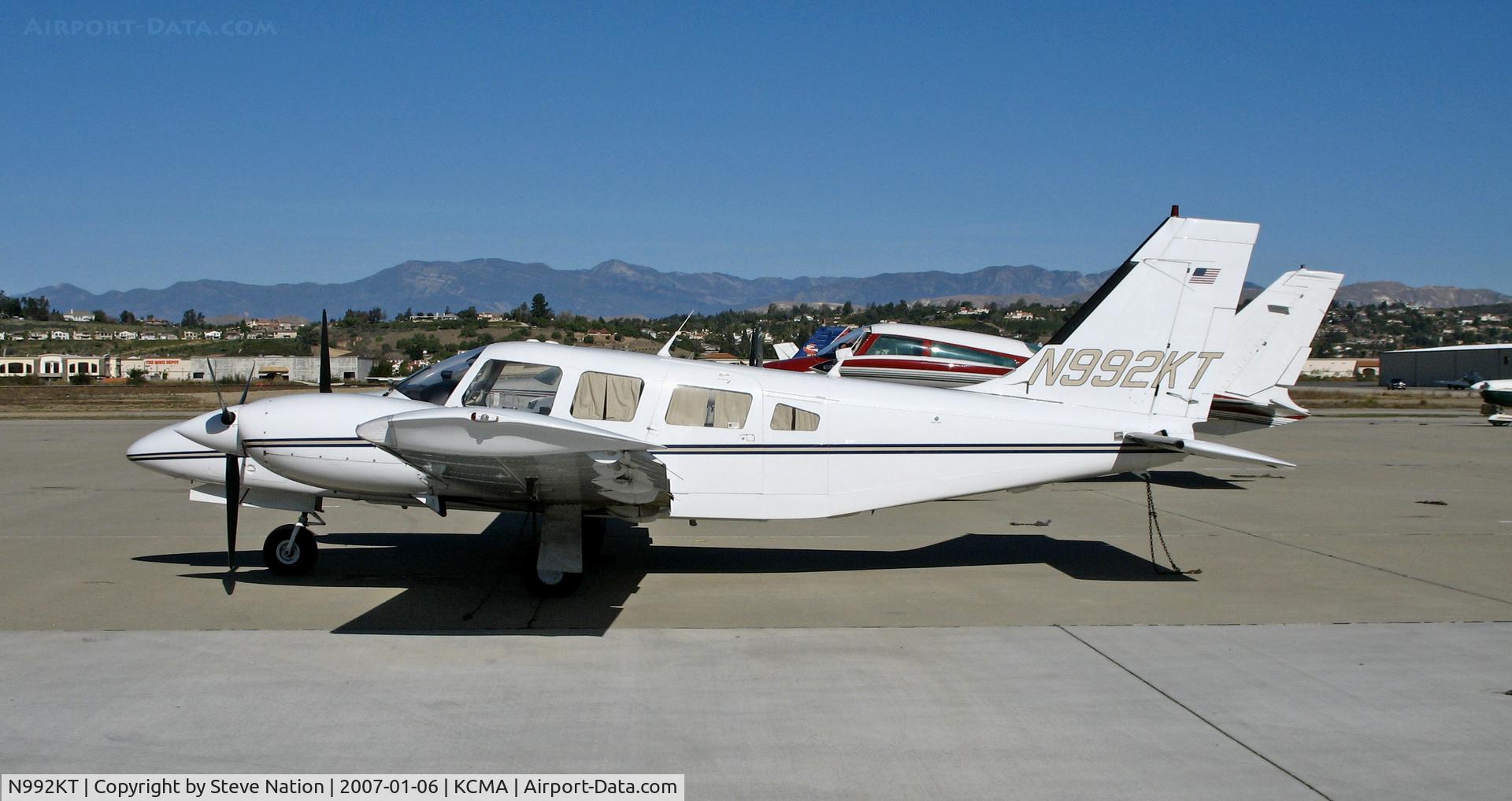 N992KT, 1983 Piper PA-34-220T C/N 34-8433025, 1983 Piper PA-34-220T called Camarillo Airport home when she posed on a sunny, balmy January 2007 day for this photo (now lives in Washington state)