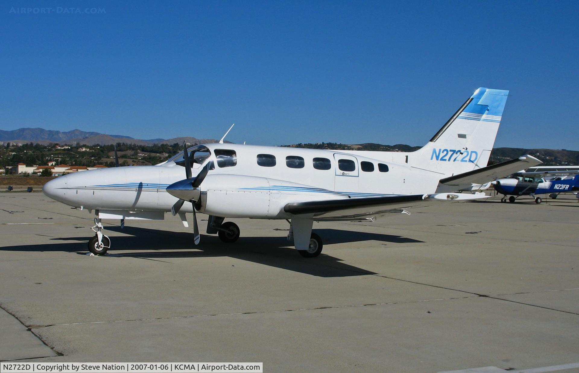 N2722D, 1980 Cessna 441 Conquest II C/N 441-0168, USA Gasoline 1980 Cessna 441 call;s Camarillo Airport, CA home - seen on balmy, sunny Jan 2007 picture postcard day