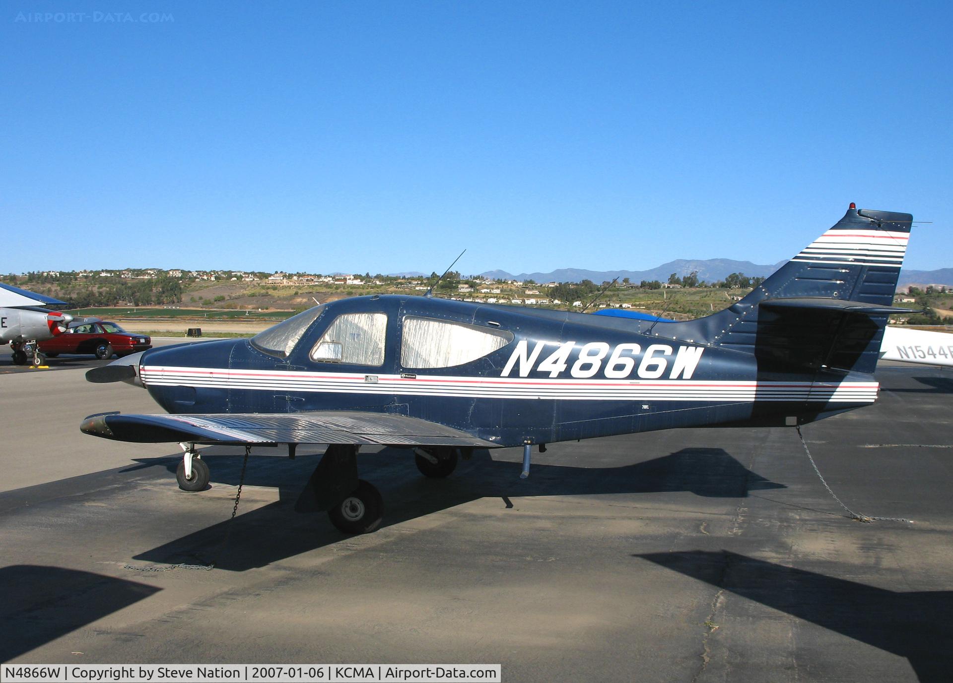 N4866W, 1976 Rockwell International 114 Commander C/N 14196, Rockwell International 114 on sunny, balmy home ramp at Camarillo Airport in early Jan 2007