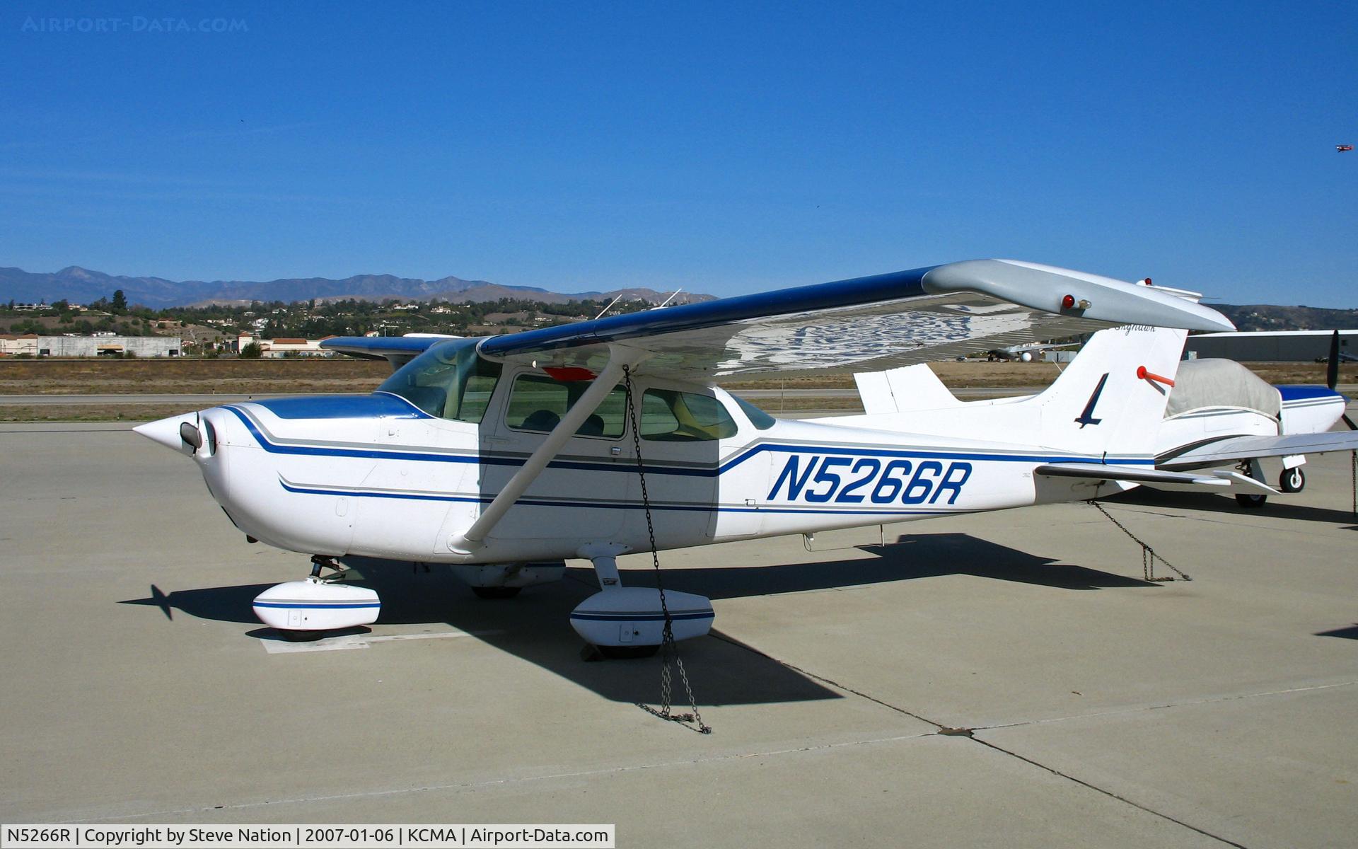 N5266R, 1974 Cessna 172M C/N 17263480, Locally-based 1974 Cessna 172M on sunny, balmy home ramp at Camarillo Airport in early Jan 2007