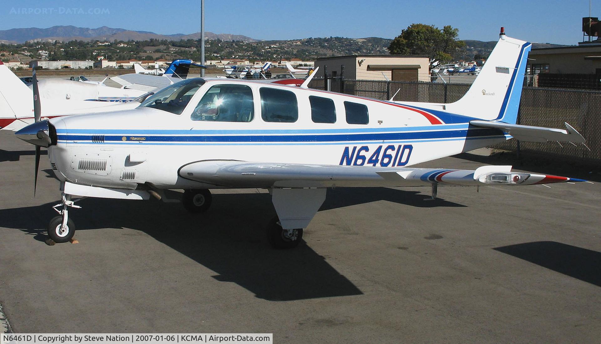 N6461D, 1982 Beech B36TC Bonanza C/N EA-287, Locally-based 1982 Beech B36TC at Camarillo Airport, CA on sunny, warm Jan day