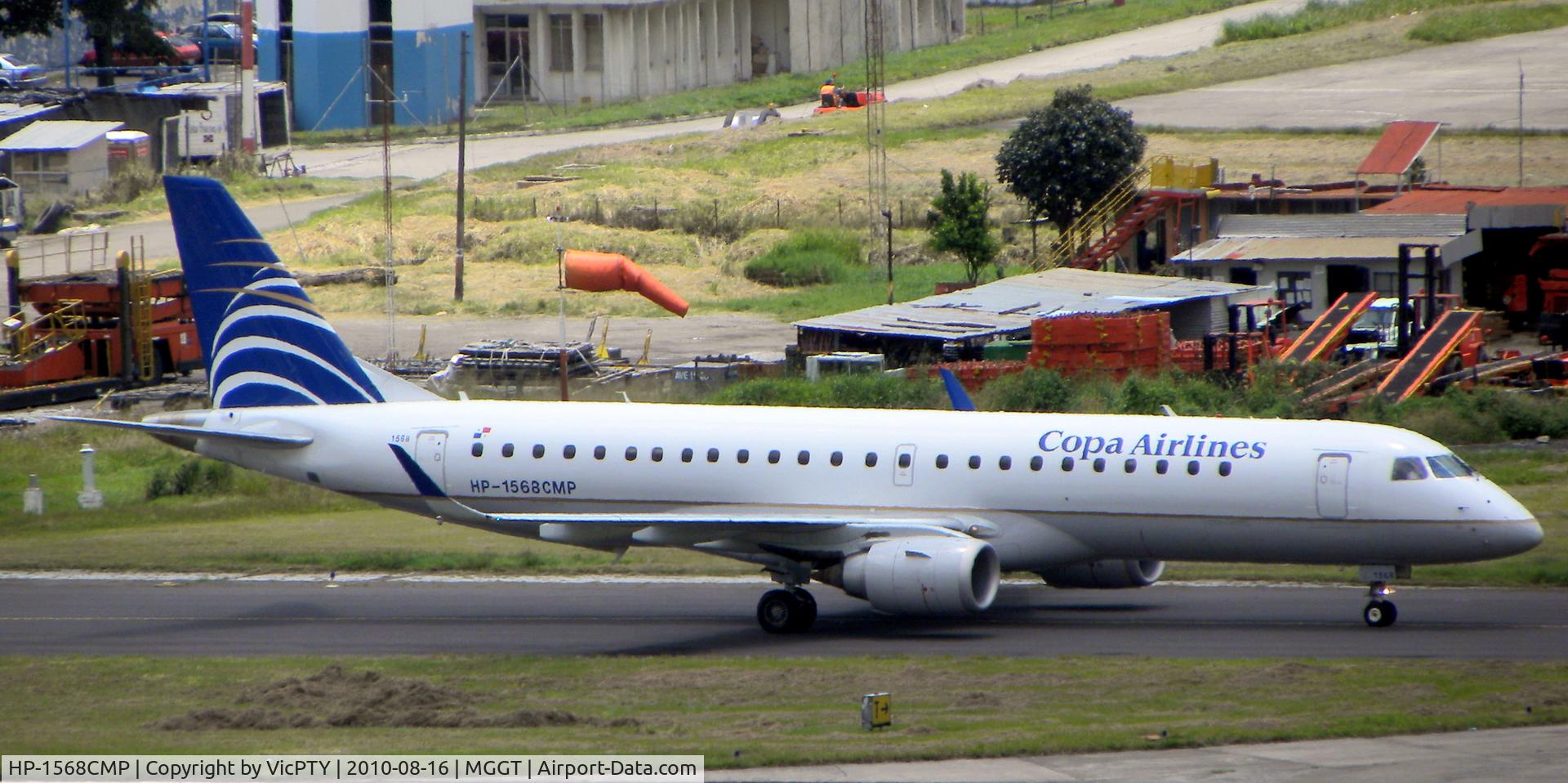 HP-1568CMP, 2008 Embraer 190AR (ERJ-190-100IGW) C/N 19000212, Landing at La Aurora international airport in Guatemala city