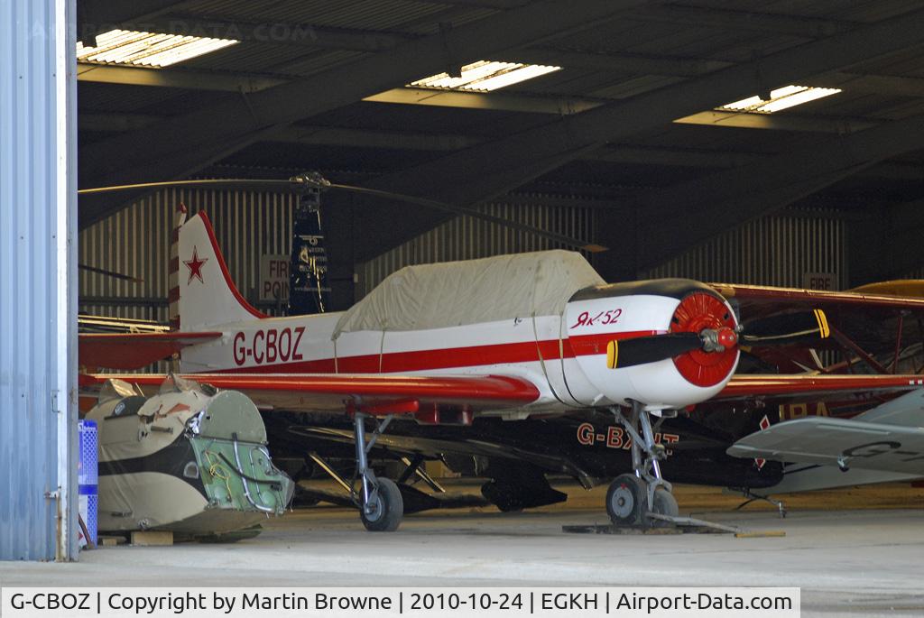 G-CBOZ, 1981 Bacau Yak-52 C/N 811308, SHOT AT HEADCORN
