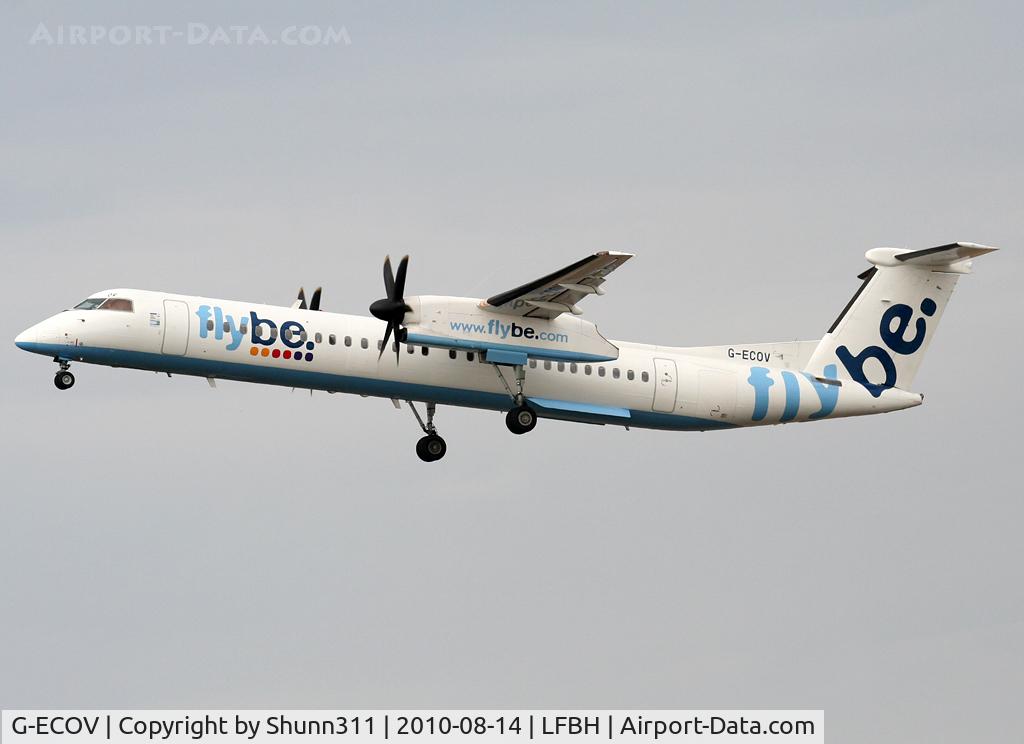 G-ECOV, 2000 De Havilland Canada DHC-8-402Q Dash 8 C/N 4033, Taking off rwy 28