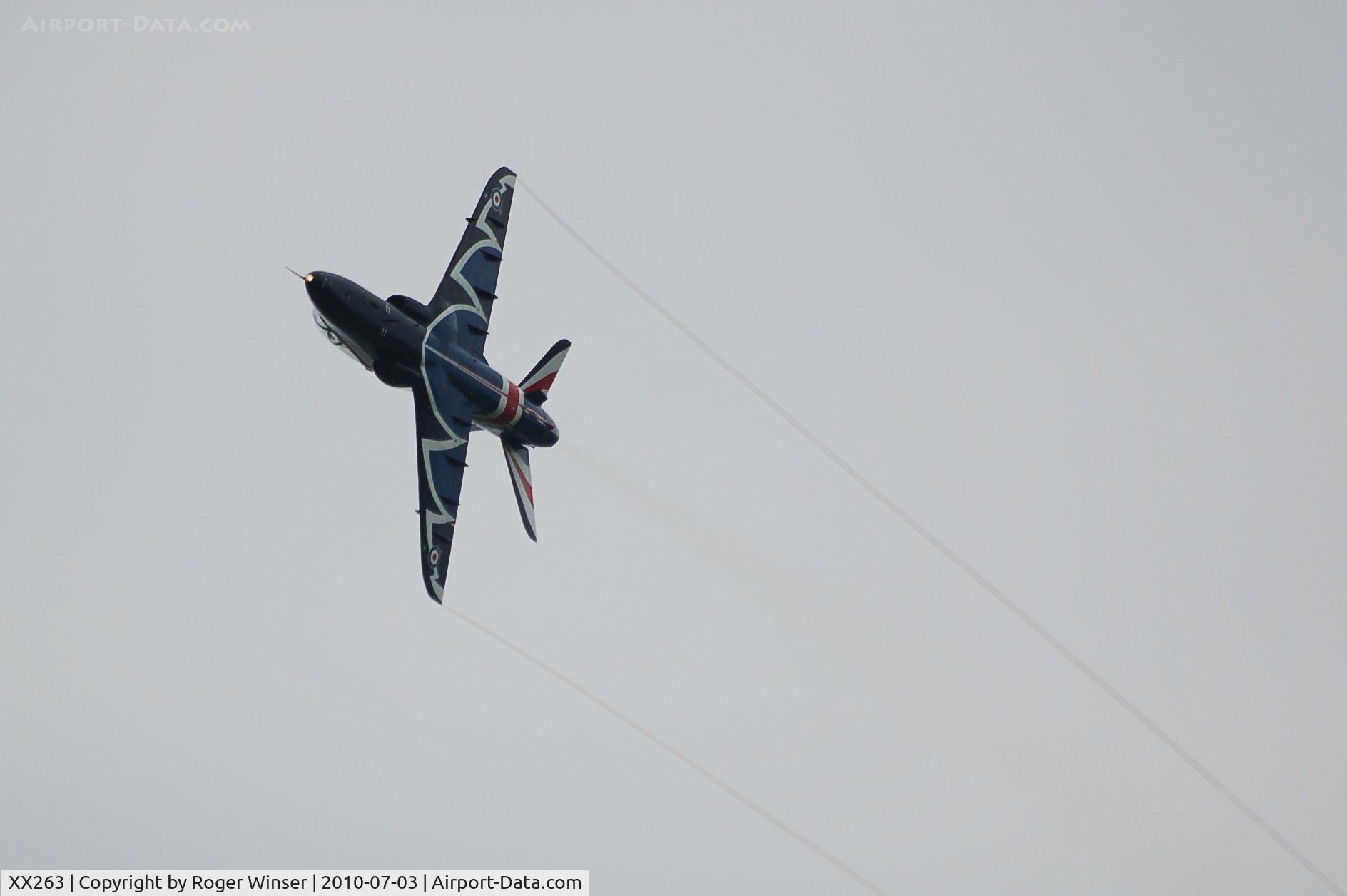 XX263, 1978 Hawker Siddeley Hawk T.1A C/N 099/312099, Off airport. RAF Valley Display Hawk at the Pembrey and Bury Port Carnival, Wales, UK