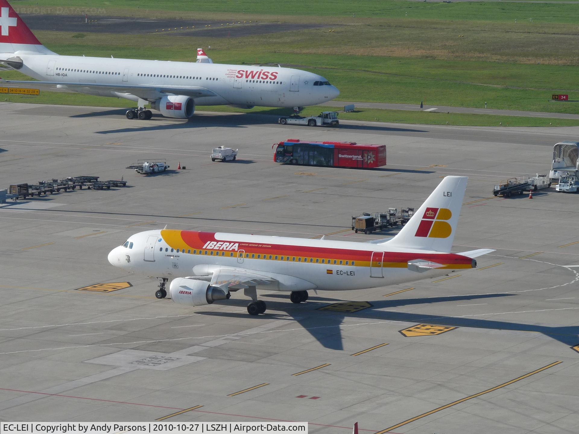 EC-LEI, 2008 Airbus A319-111 C/N 3744, Arriving at Zurich