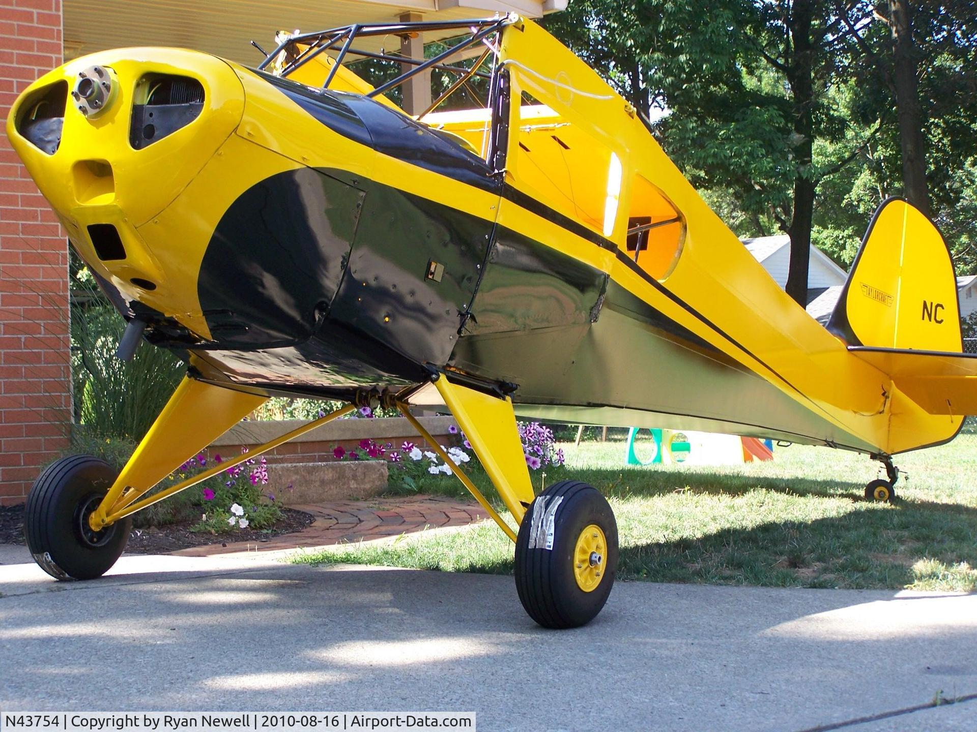 N43754, 1946 Taylorcraft BC12-D C/N 7413, Taken apart 1990.  Restoration started 2007.  Photo taken in August of 2010