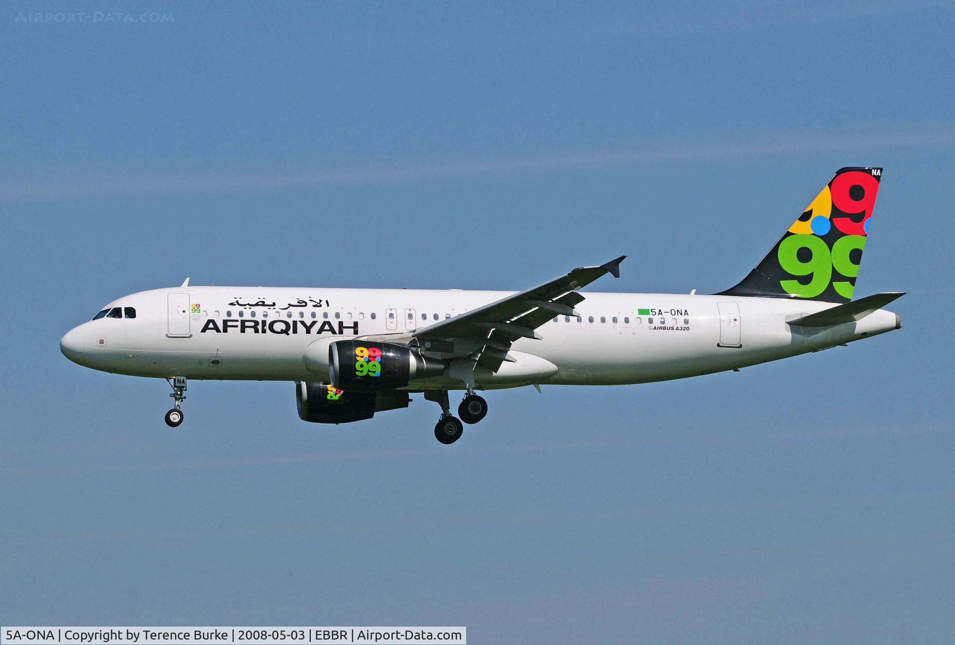 5A-ONA, 2007 Airbus A320-214 C/N 3224, Brussels