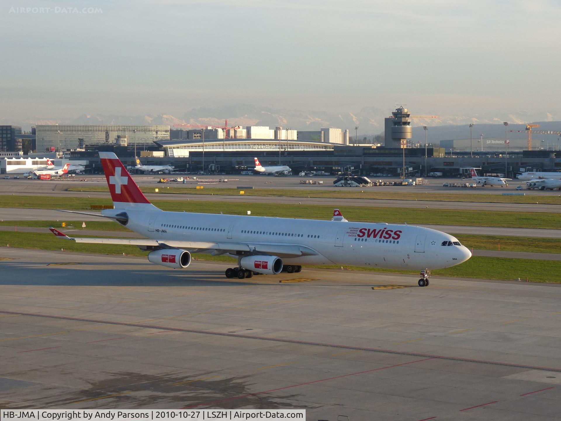 HB-JMA, 2003 Airbus A340-313 C/N 538, In the evening sun at Zurich