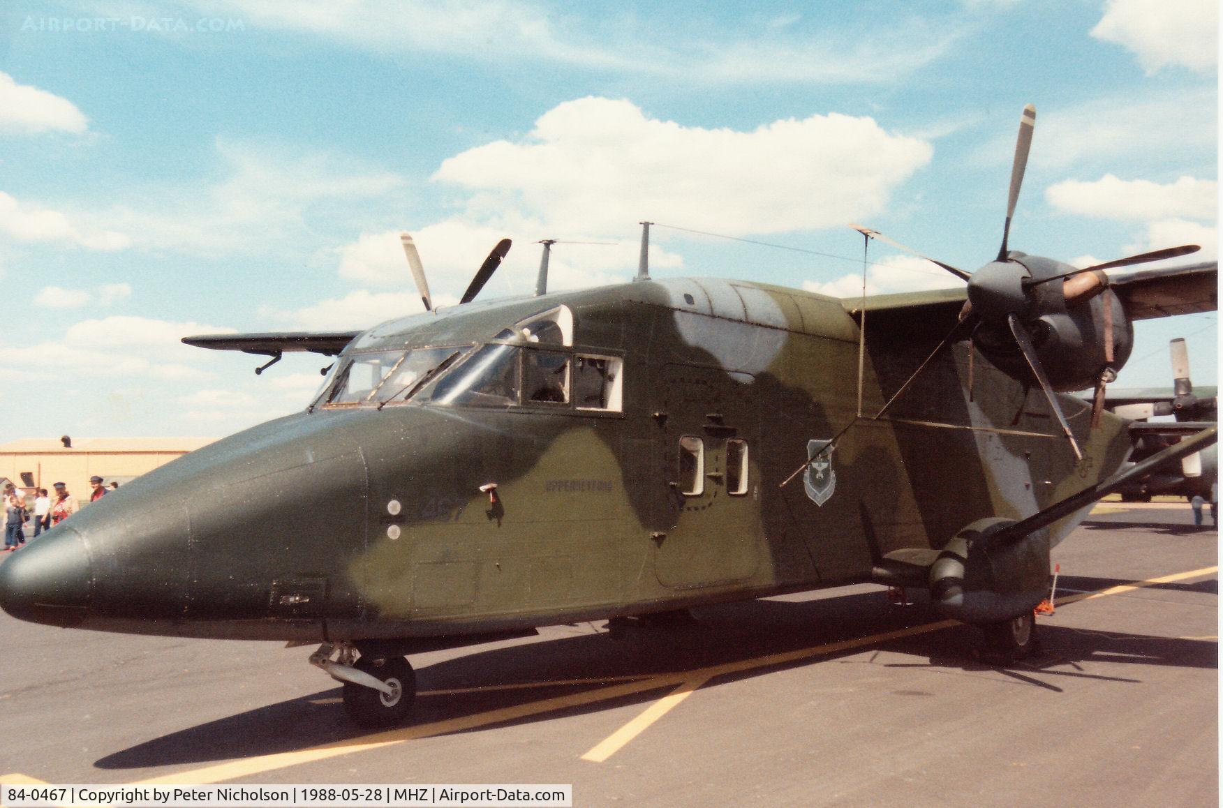 84-0467, Short C-23A Sherpa C/N SH3114, C-23A Sherpa named Upper Heyford of 10th Military Airlift Squadron based at Zweibrucken on display at the 1988 RAF Mildenhall Air Fete.