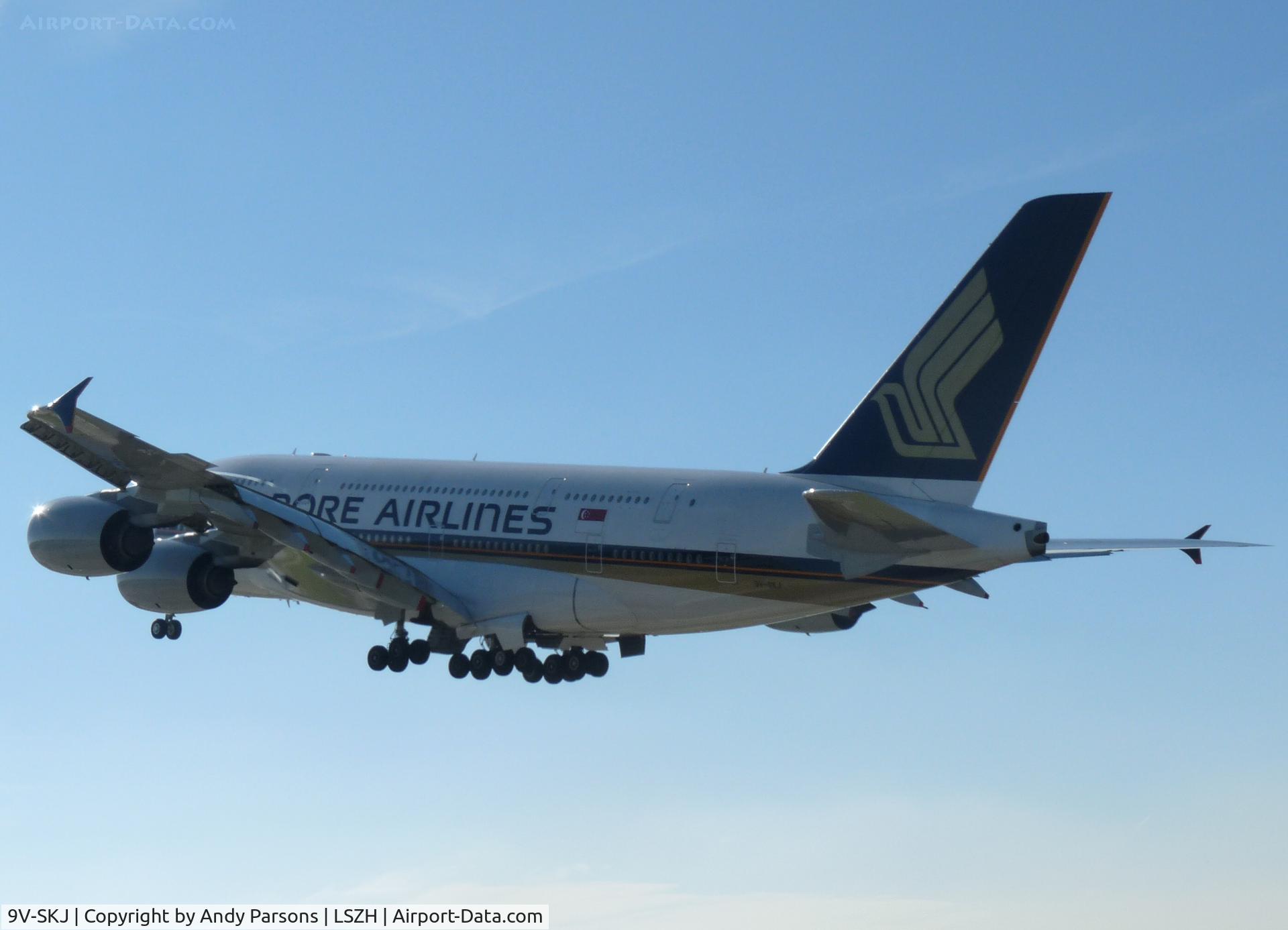 9V-SKJ, 2009 Airbus A380-841 C/N 045, Departing Zurich