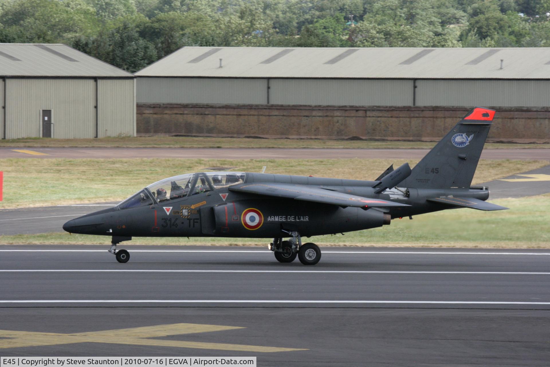 E45, Dassault-Dornier Alpha Jet E C/N E45, Taken at the Royal International Air Tattoo 2010