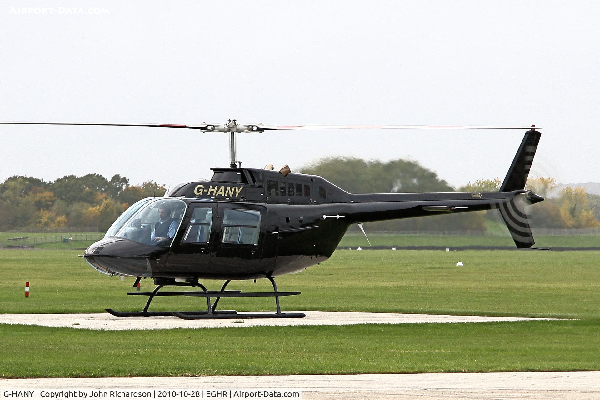 G-HANY, 1980 Agusta AB-206B JetRanger II C/N 8598, Preparing to depart