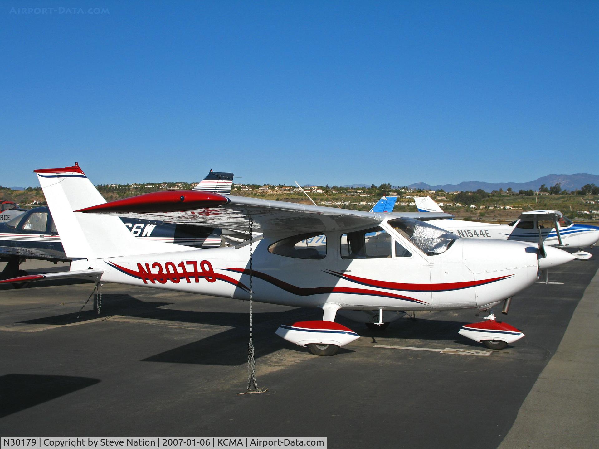 N30179, 1968 Cessna 177 Cardinal C/N 177-01103, Beautiful color scheme on an older bird - 1968 Cessna 177 Cardinal at Camarillo Airport (CA) home base on sunny, balmy January day