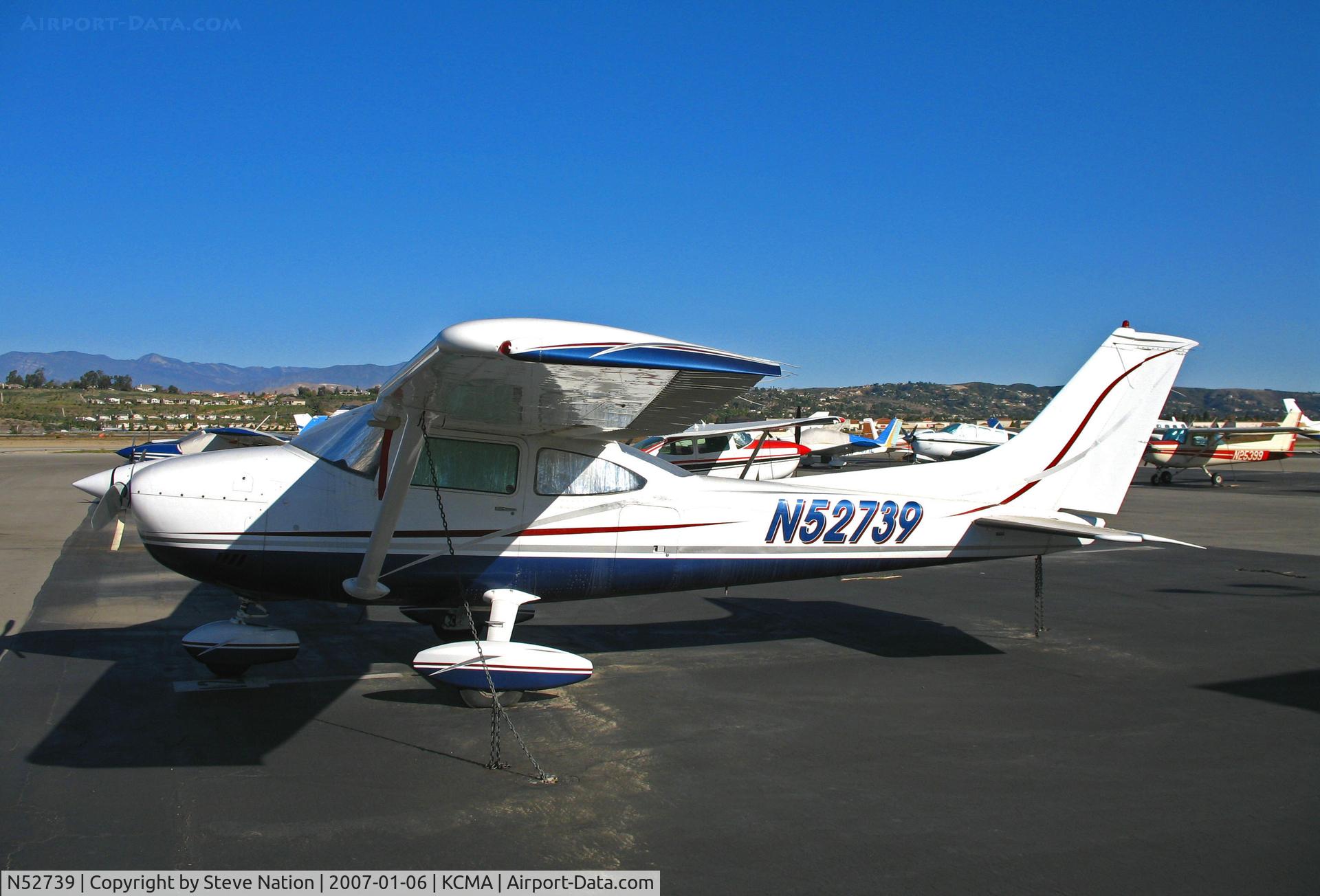 N52739, 1974 Cessna 182P Skylane C/N 18262810, Another beautiful paint job on an older KCMA Cessna - 1974 Cessna 182P at Camarillo Airport (CA) home base on sunny, balmy January day