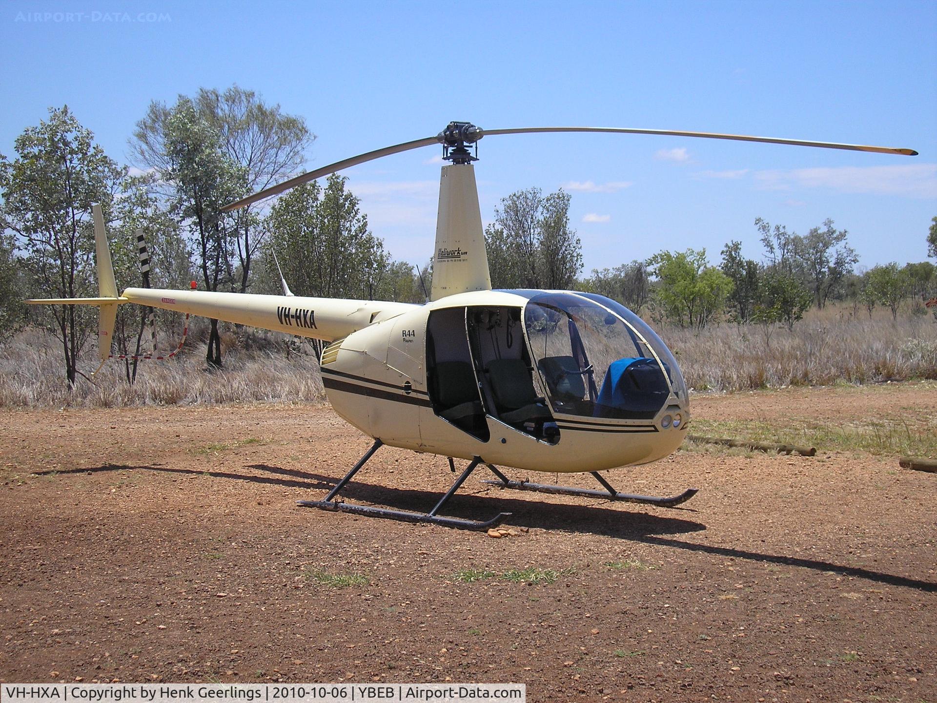 VH-HXA, 2000 Robinson R44 C/N 0772, Bellburn Airstrip , Kimberley's , WA

Slingair Heliworks Robinson R44