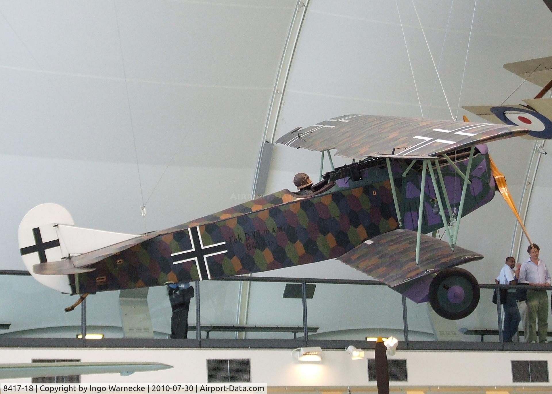 8417-18, Fokker D-VII C/N Not found 8417-18, Fokker D VII at the RAF Museum, Hendon