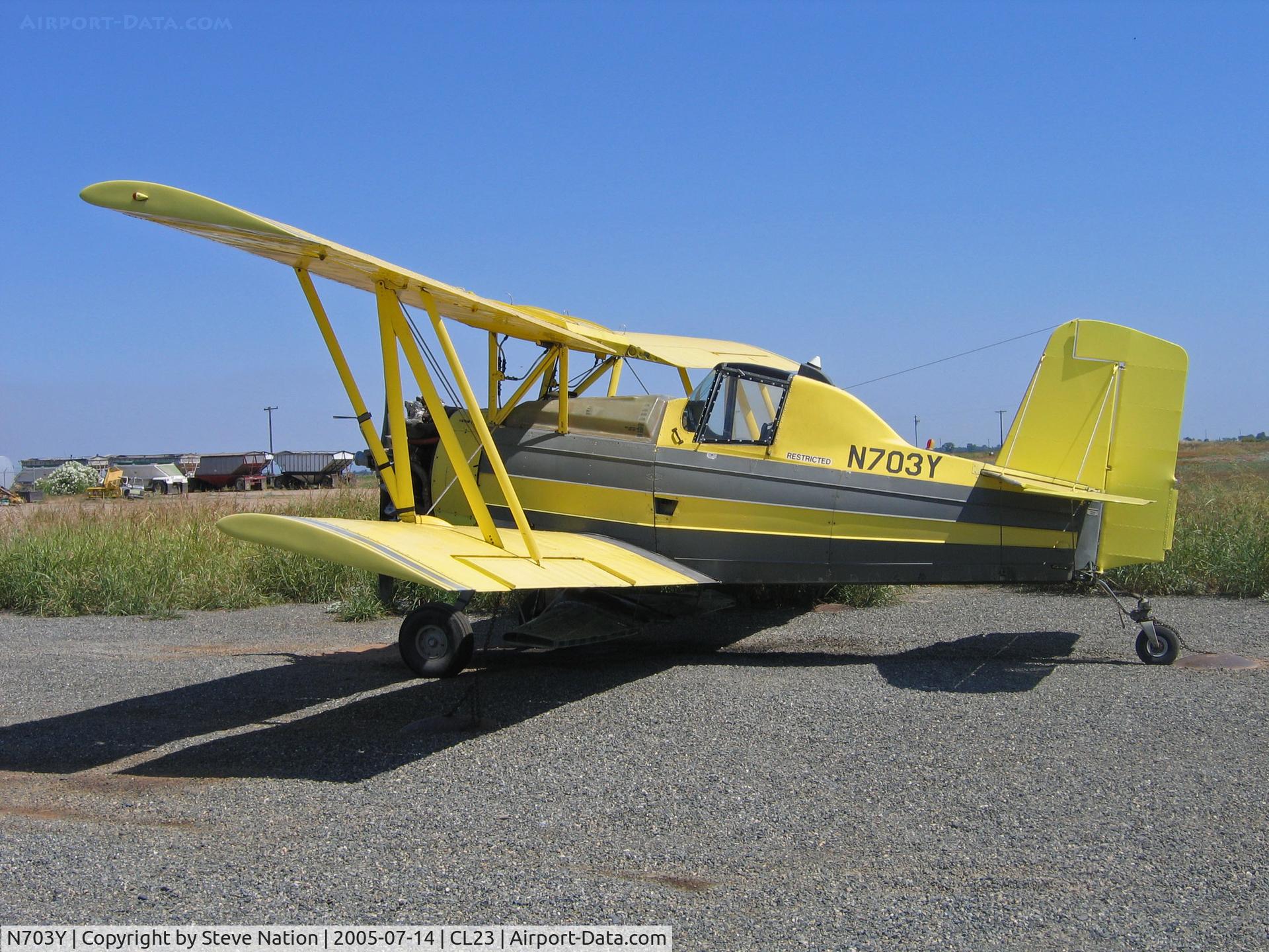N703Y, 1963 Grumman G-164 C/N 269, Jones Ag-Aviation 1963 G-164 Ag-Cat as duster and sans engine at Chuck Jones Biggs, CA airstrip