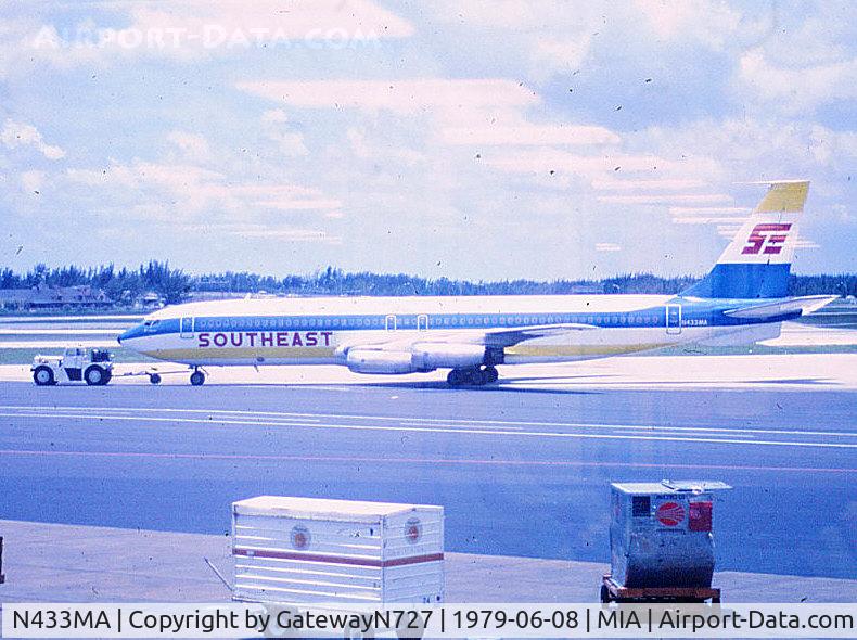 N433MA, 1961 Boeing 707-321 C/N 18084, This aircraft began life with Pan American as N758PA and the fuselage still exists as a closed restaurant in Wetteren, Belgium.