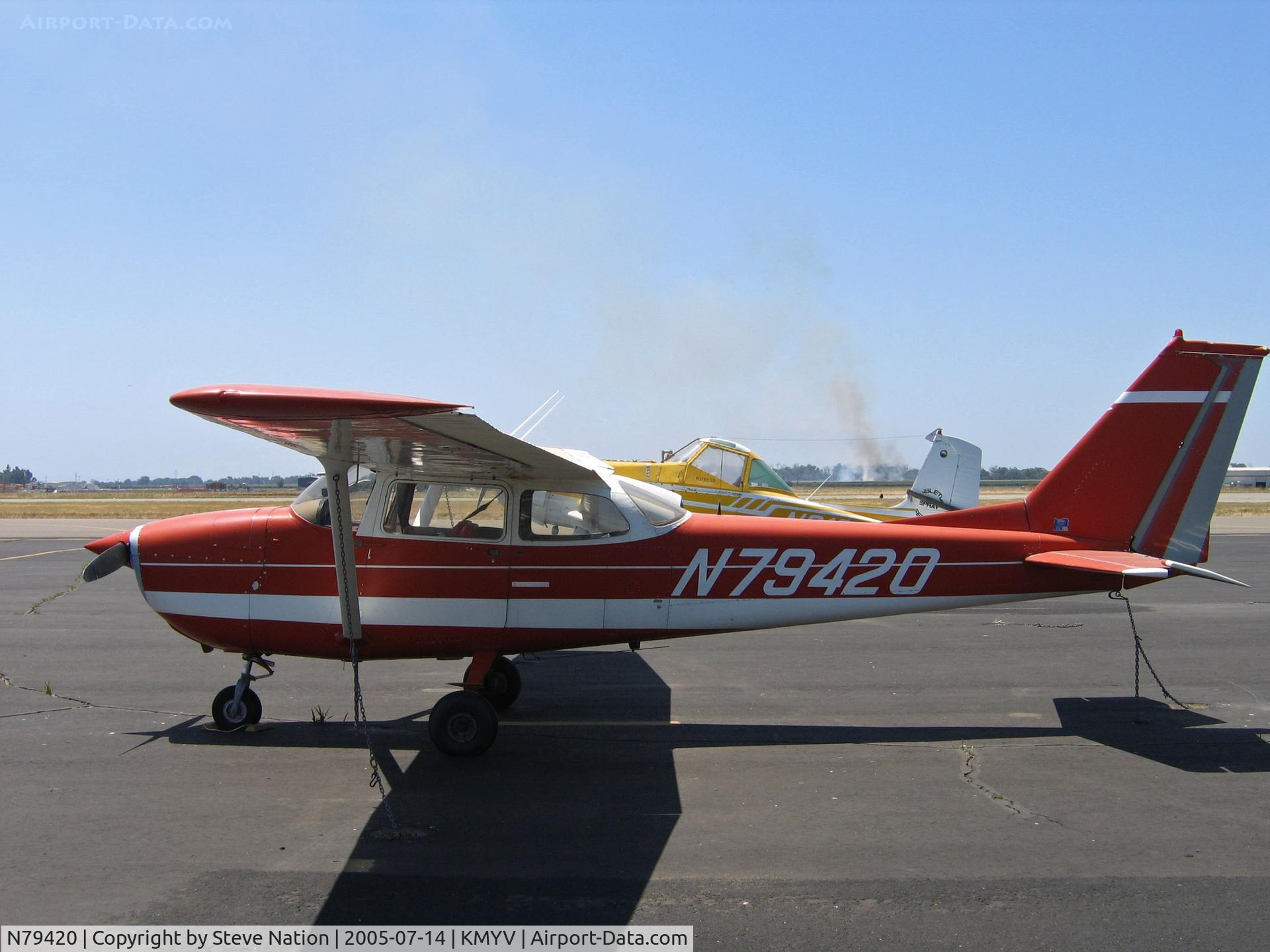 N79420, 1969 Cessna 172K Skyhawk C/N 17258071, 1969 Cessna 172K @ Marysville, CA with rice stubble smoke