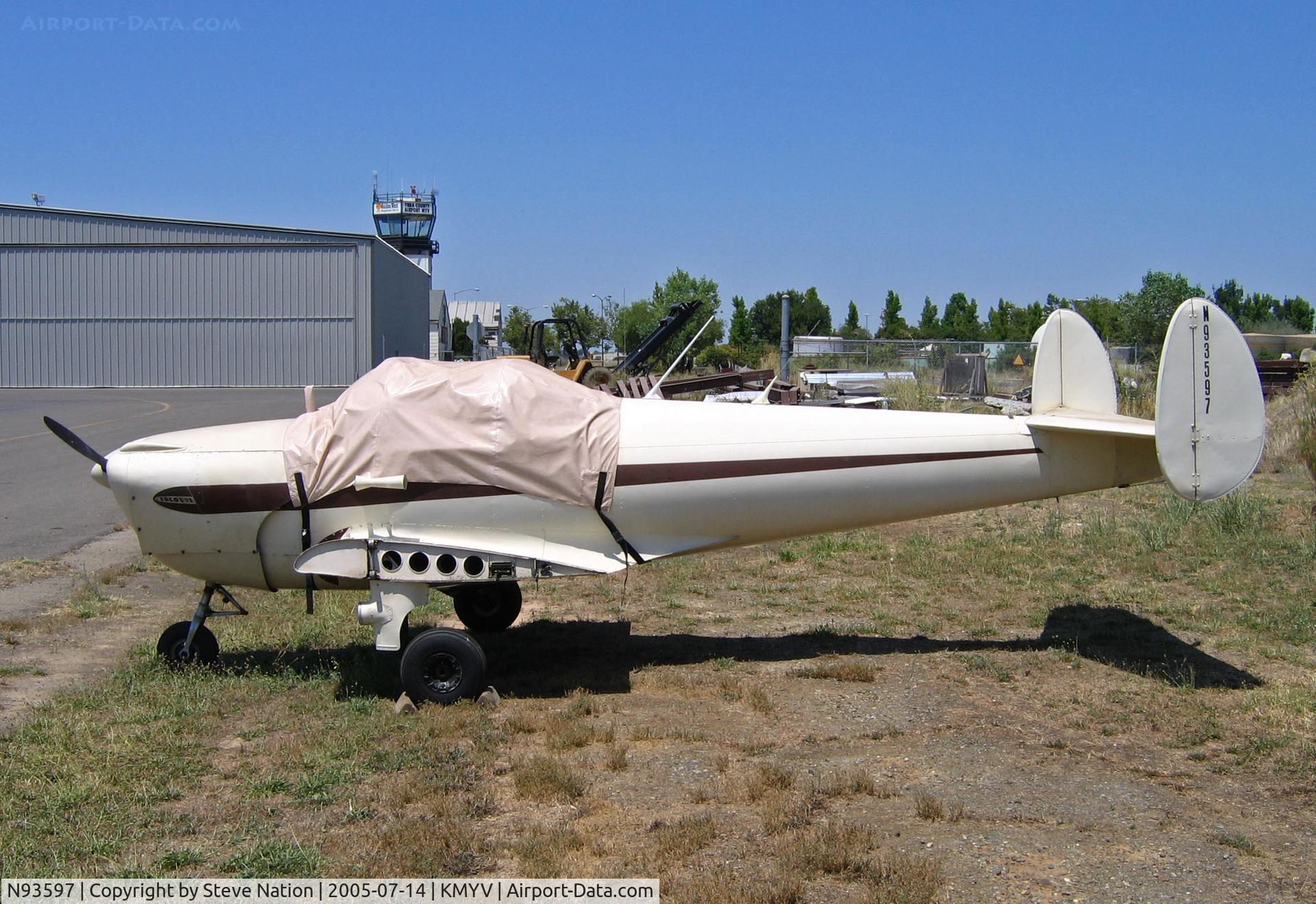 N93597, 1946 Erco 415C Ercoupe C/N 920, 1946 Ercoupe 415-C sans wings @ Marysville, CA (now registered to owner in Montana ... brhhh!)