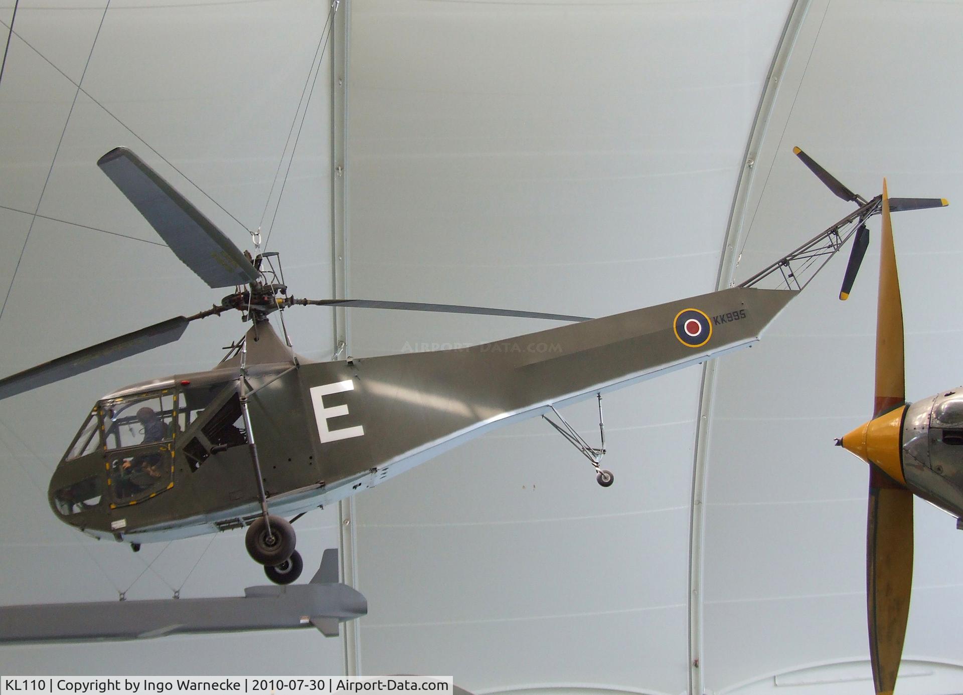 KL110, 1944 Sikorsky R-4B Hoverfly I C/N 140, Sikorsky R-4B Hoverfly Mk1 (containing parts of KK995) at the RAF Museum, Hendon