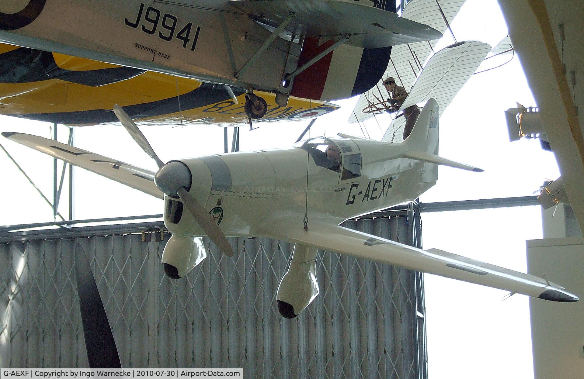 G-AEXF, Percival E-2H Mew Gull (replica) C/N Not found G-AEXF, Percival P-6 Mew Gull (E2H) replica at the RAF Museum, Hendon