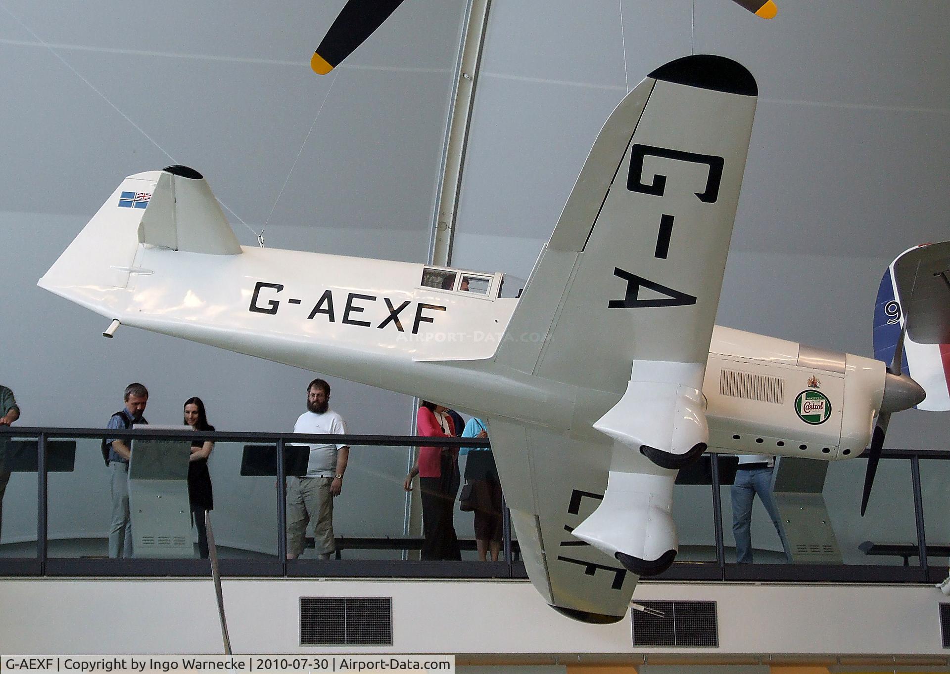 G-AEXF, Percival E-2H Mew Gull (replica) C/N Not found G-AEXF, Percival P-6 Mew Gull (E2H) replica at the RAF Museum, Hendon