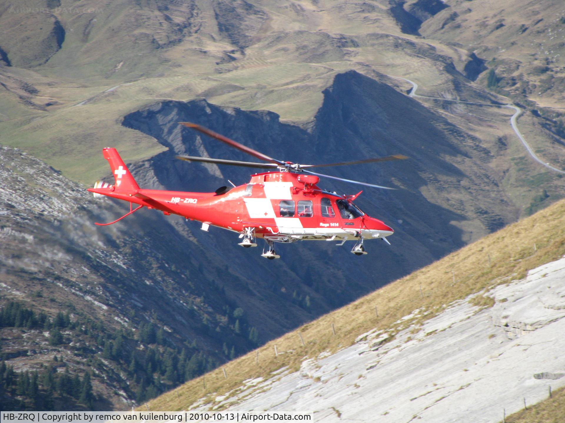 HB-ZRQ, 2009 Agusta AW-109SP Da Vinci C/N 22212, REGA arrives at AXALP