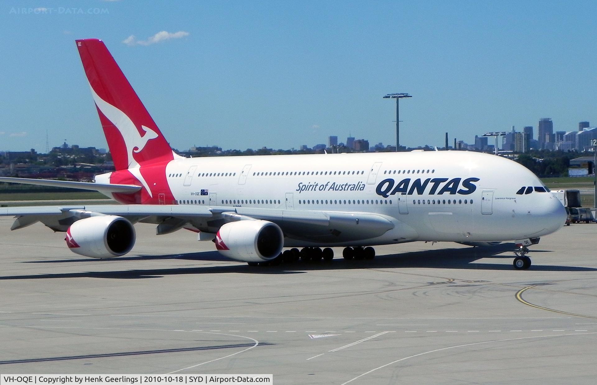 VH-OQE, 2009 Airbus A380-842 C/N 027, Qantas dep to the US
