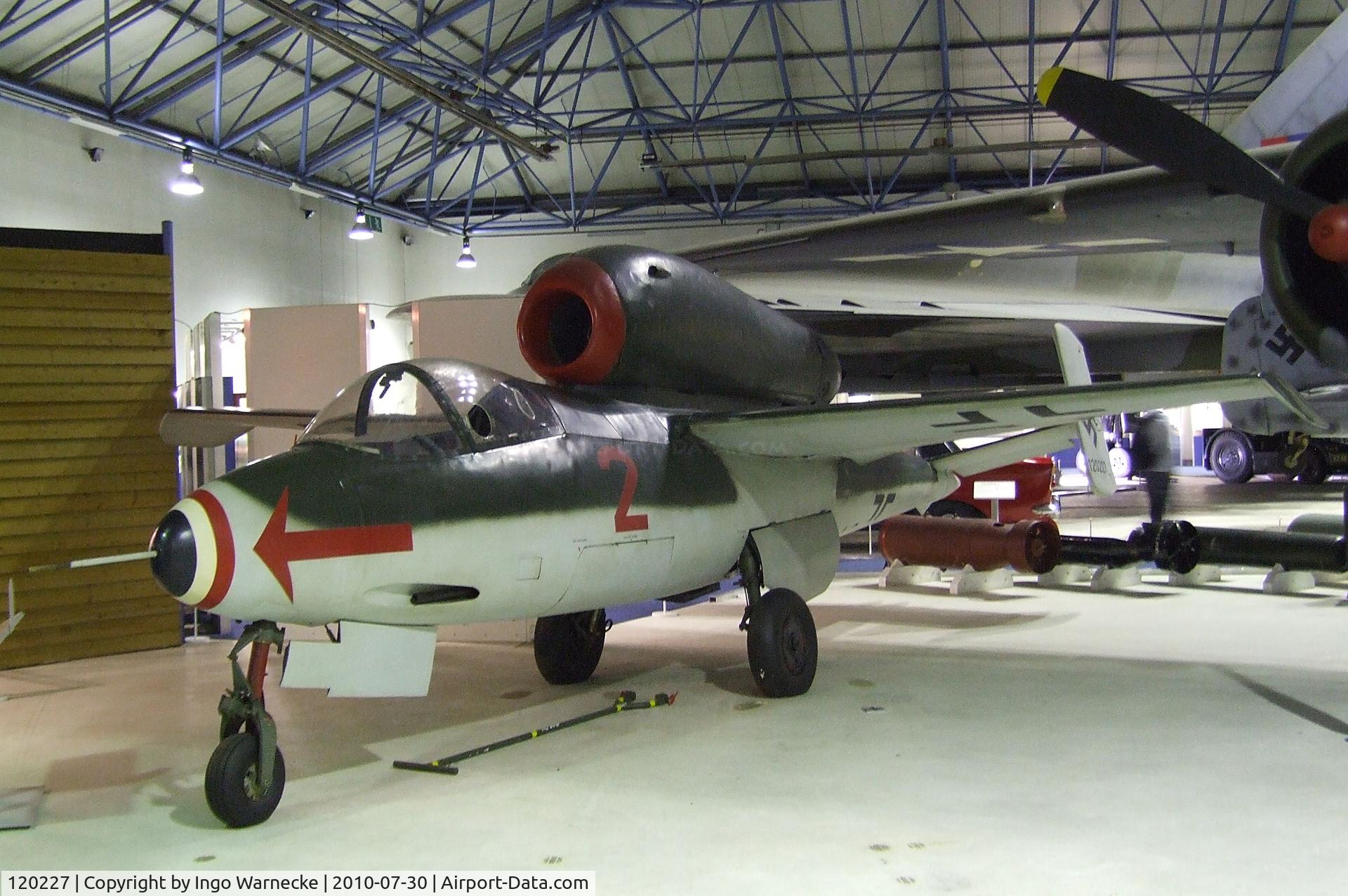 120227, 1945 Heinkel He-162A-2 Volksjager C/N 120227, Heinkel He 162A-2 'Spatz'/'Salamander'/'Volksjäger' at the RAF Museum, Hendon
