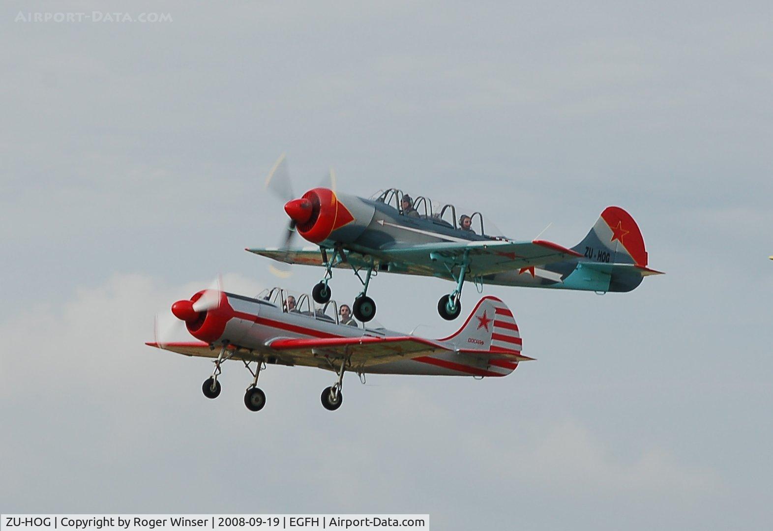 ZU-HOG, 1990 Bacau Yak-52 C/N 9010313, With G-YAKF