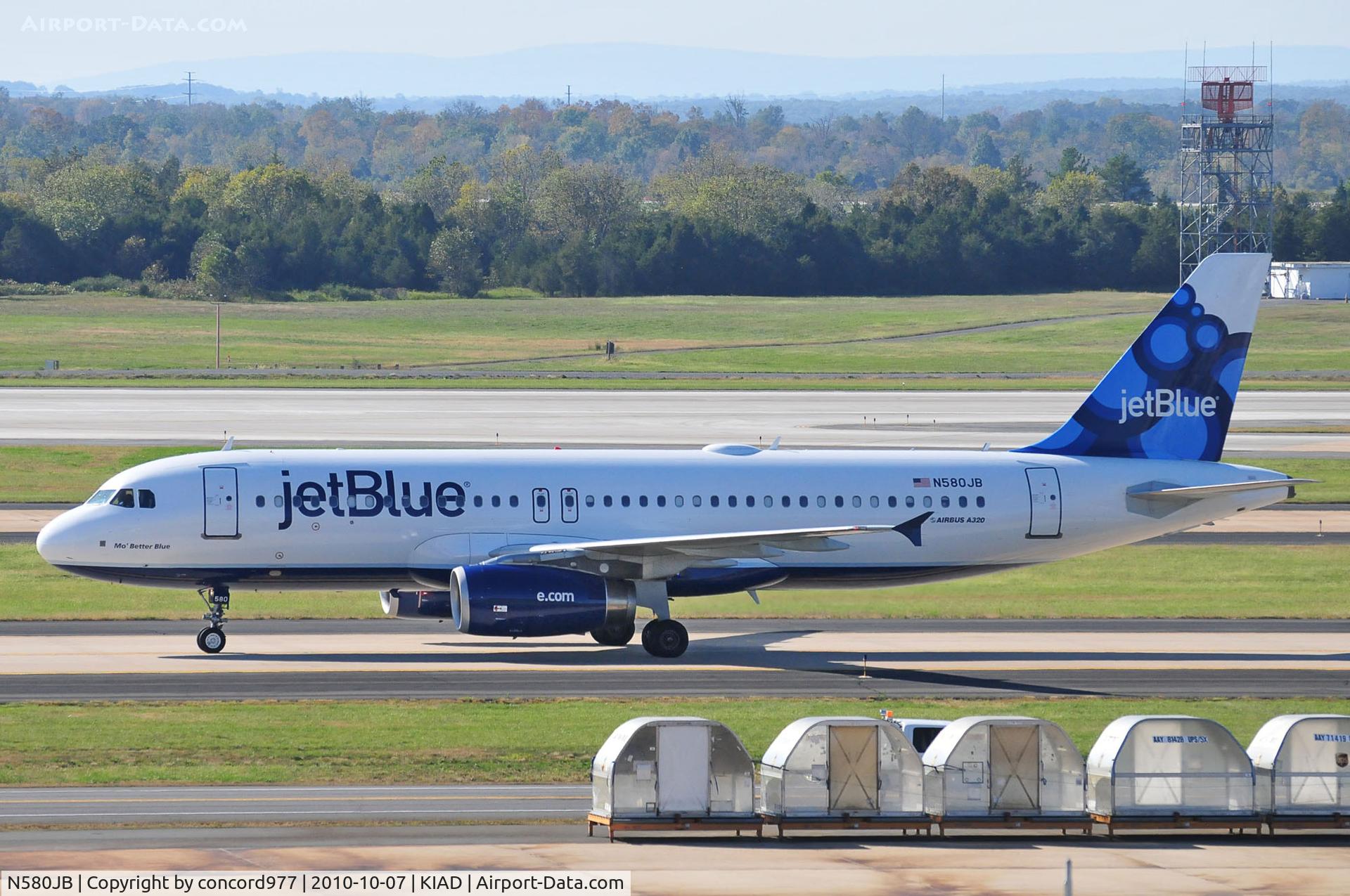 N580JB, 2003 Airbus A320-232 C/N 2136, 10/7/2010