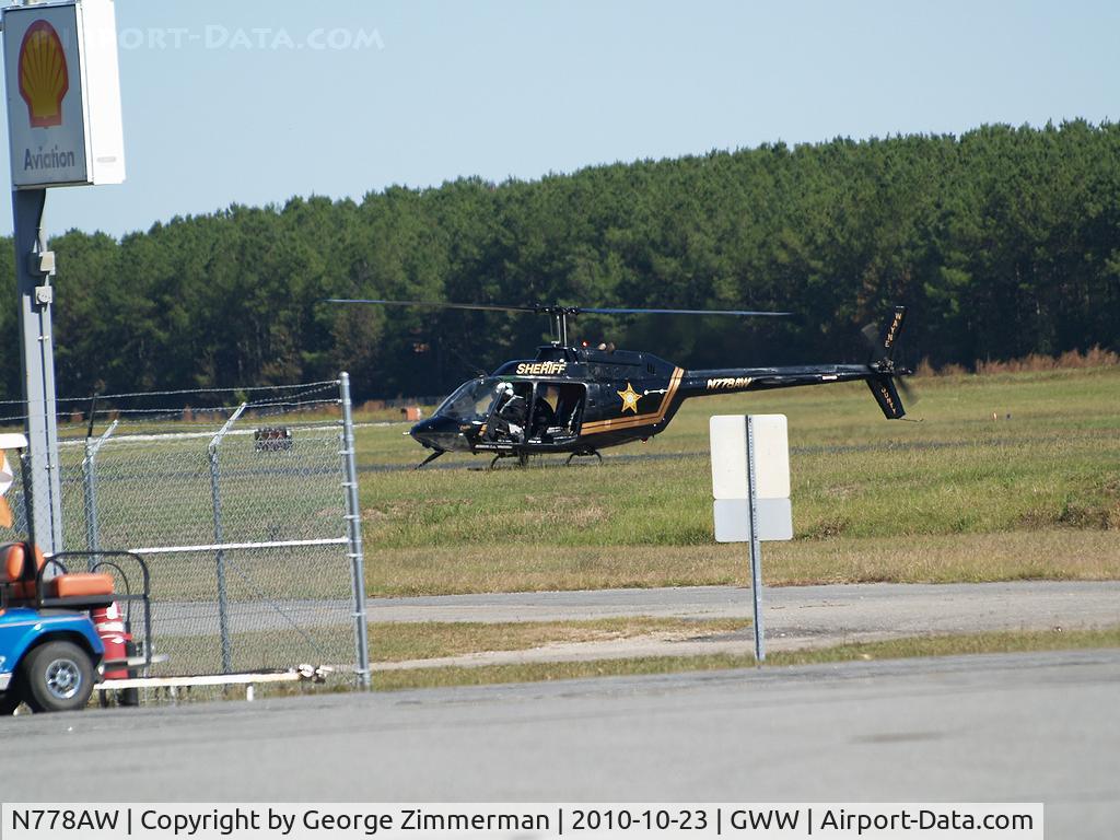 N778AW, Bell OH-58A C/N 69-16289, Wayne County Sheriff's Dept. Helicopter returning to base at Goldsboro-Wayne