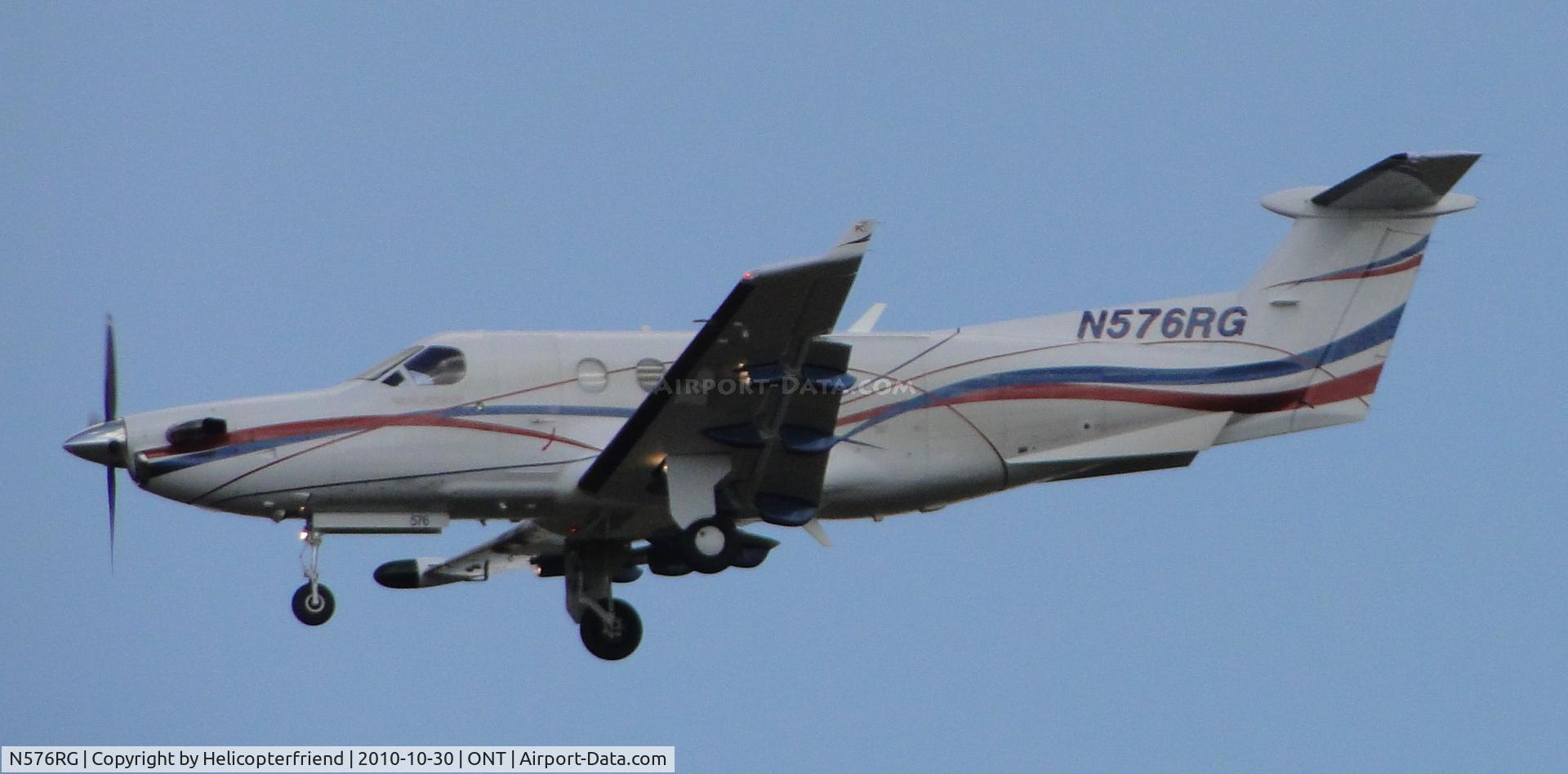 N576RG, 2004 Pilatus PC-12/45 C/N 576, On final to Ontario