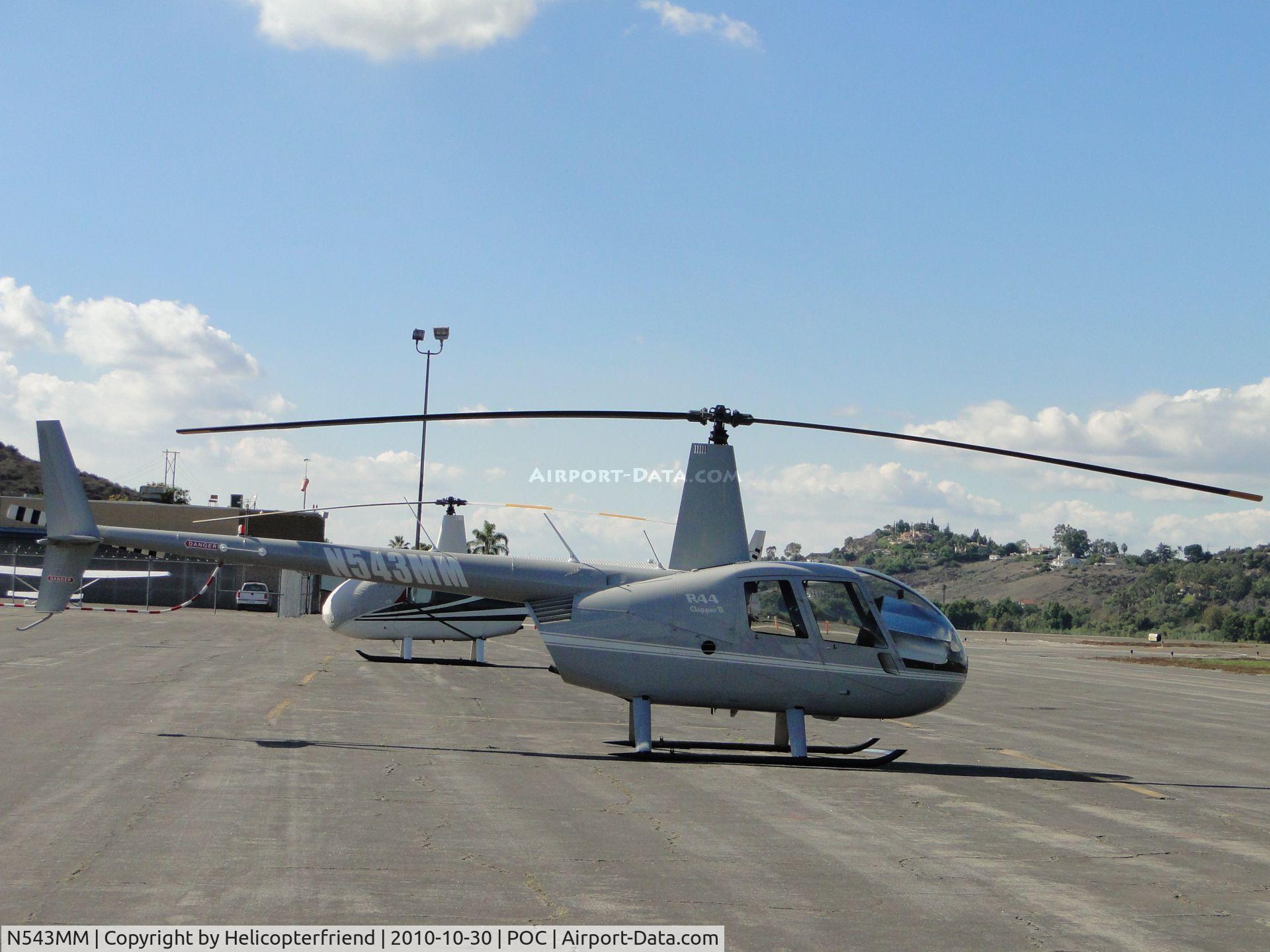 N543MM, Robinson R44 II C/N 12726, Parked in eastside parking area