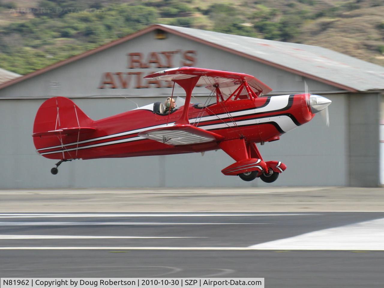 N81962, 1990 Steen Skybolt C/N 1 (N81962), 1990 Shull STEEN SKYBOLT, Lycoming O&VO-360 180 Hp, Experimental class aerobatic, on final Rwy 22
