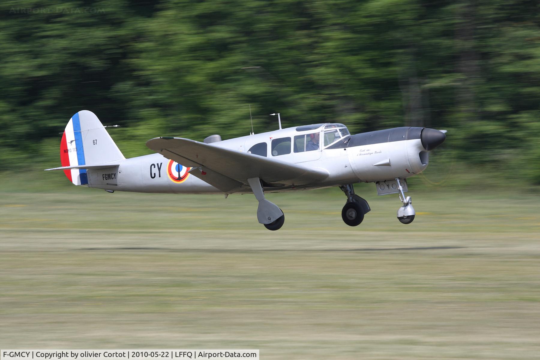 F-GMCY, 1947 Nord (Messerschmitt) N-1101 Noralpha C/N 67, taking off during the 2010 Ferté Alais airshow