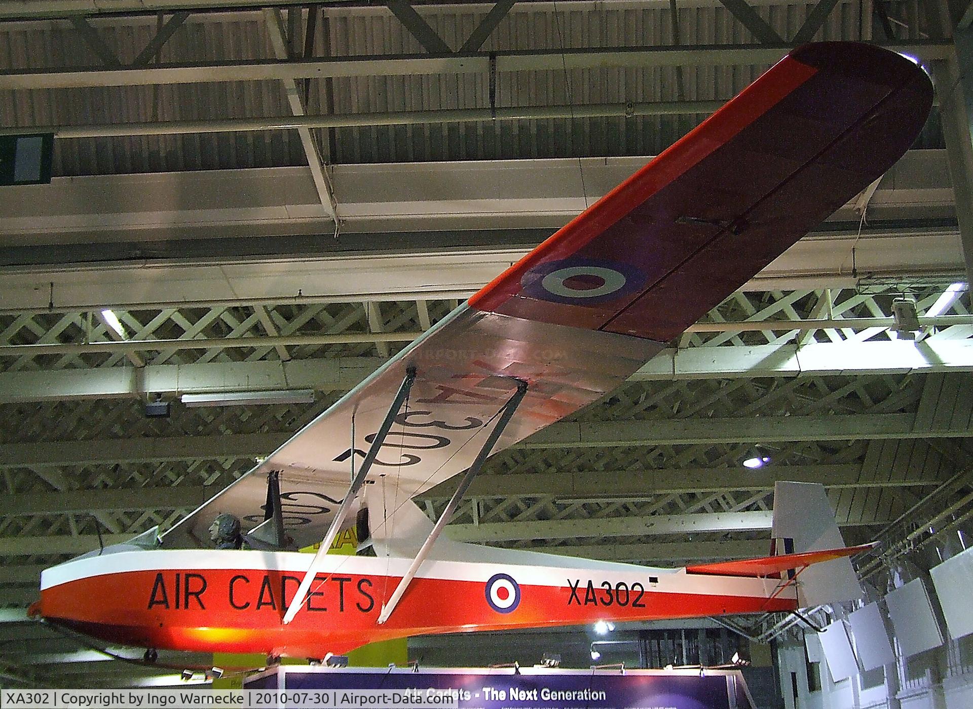 XA302, Slingsby T-31B Cadet TX.3 C/N 844, Slingsby T.31B Cadet TX3 at the RAF Museum, Hendon