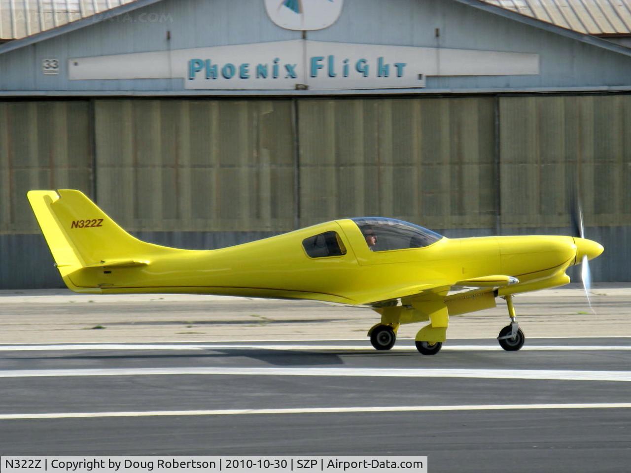 N322Z, 1991 Lancair 320 C/N WP001, 1991 Price LANCAIR 320, Lycoming O&VO-360, takeoff roll Rwy 22, Note substantial right rudder
