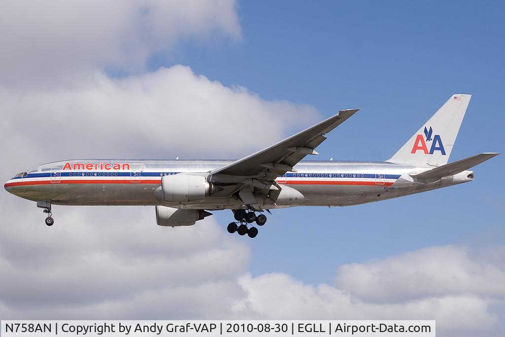 N758AN, 2001 Boeing 777-223 C/N 32637, American Airlines 777-200