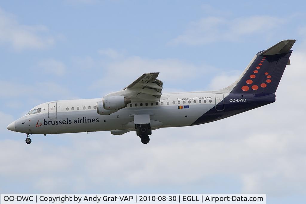 OO-DWC, 1998 British Aerospace Avro 146-RJ100 C/N E3322, Brussel Airlines Bae146