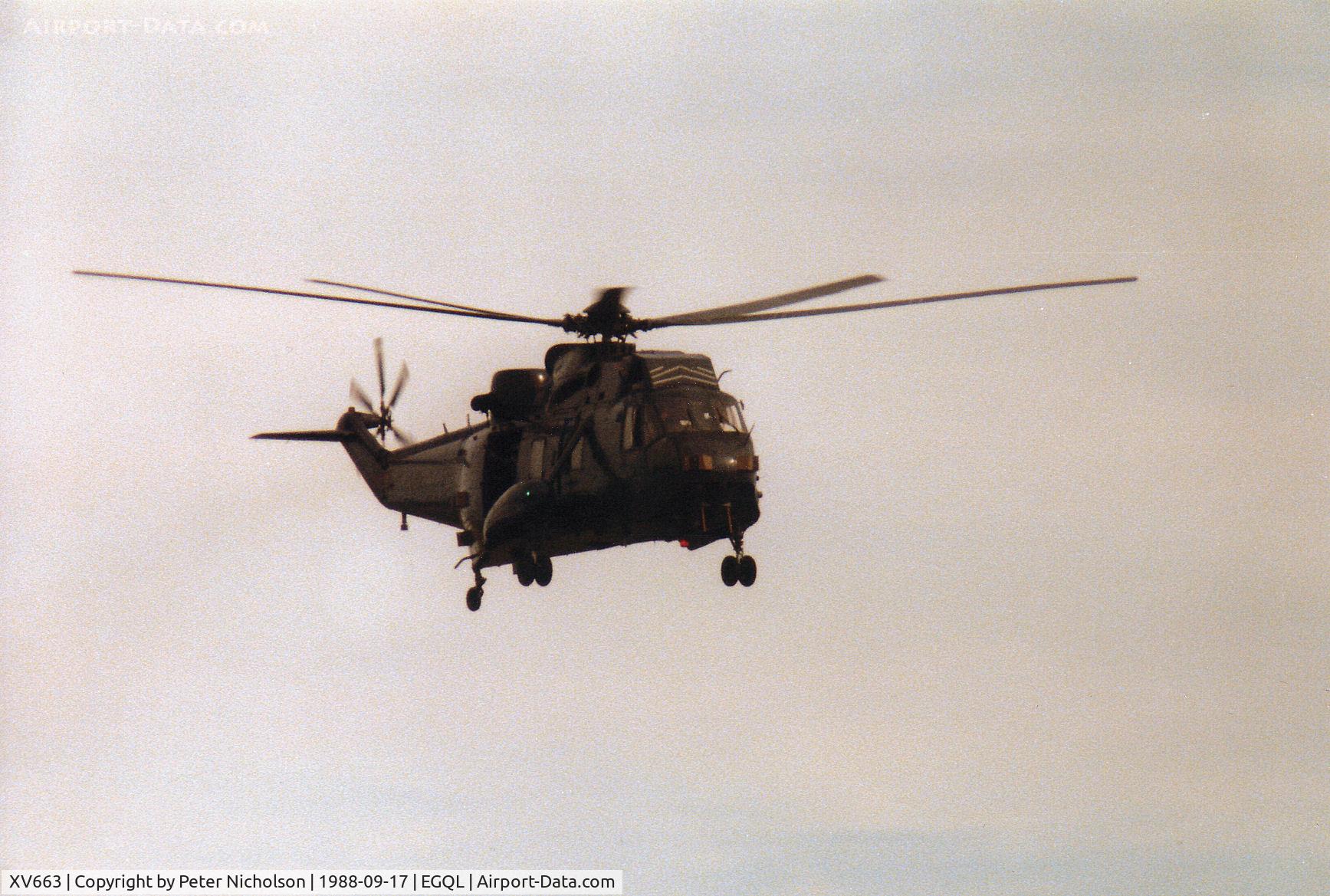 XV663, 1970 Westland Sea King HAS.5 C/N WA651, Sea King HAS.5 of 819 Squadron at RNAS Prestwick on display at the 1988 RAF Leuchars Airshow.