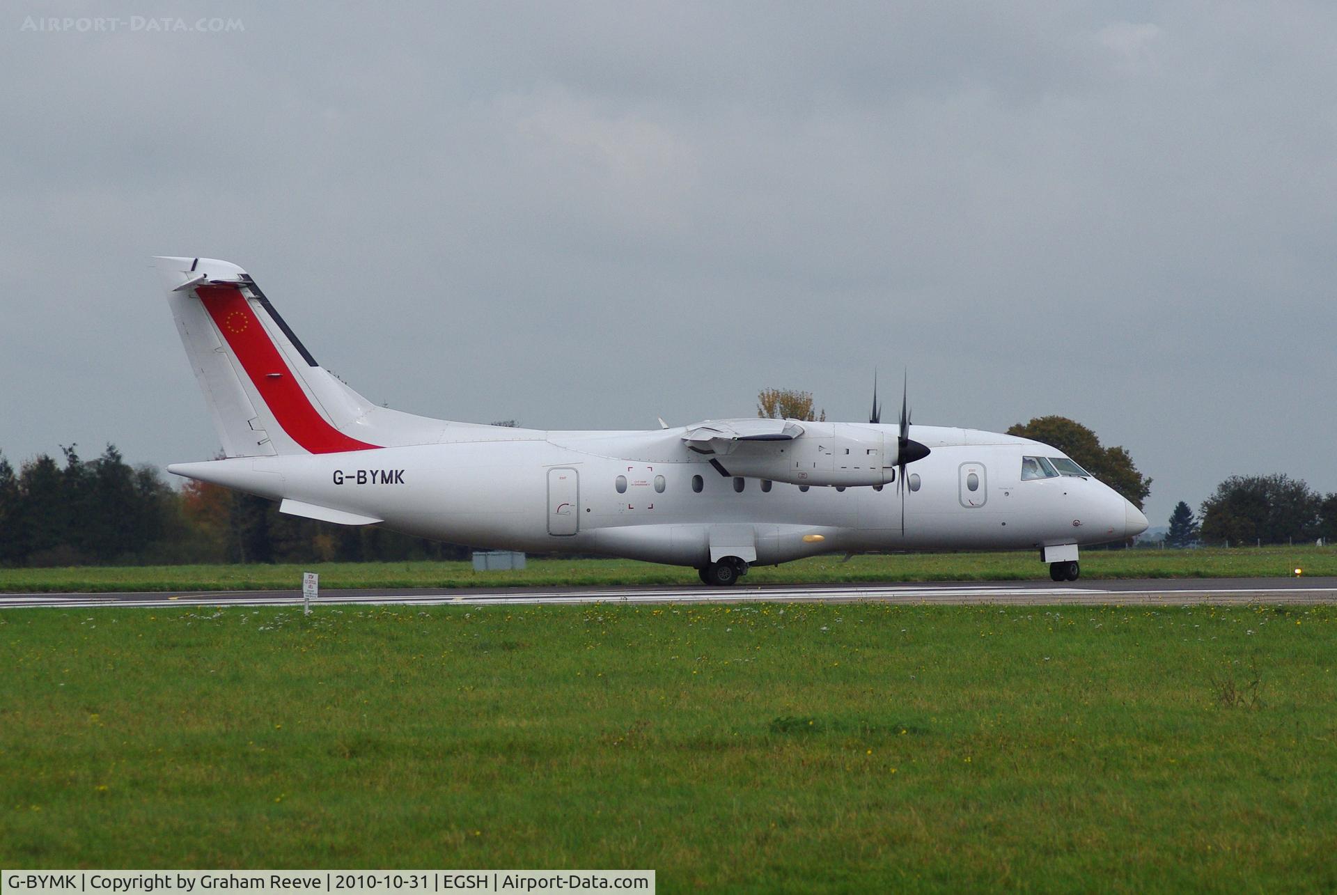 G-BYMK, 1996 Dornier 328-100 C/N 3062, About to depart.